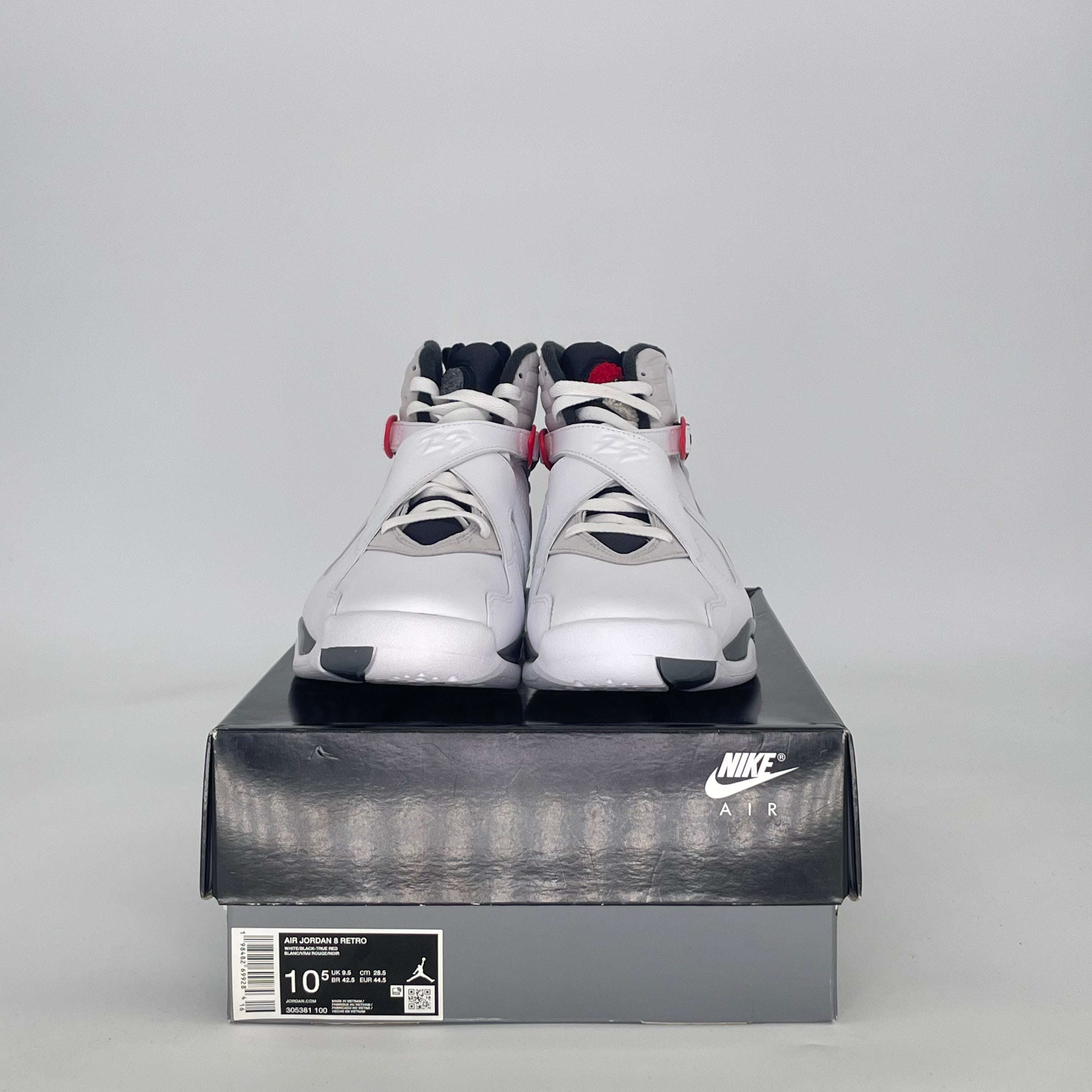 AIR JORDAN 8 WHITE TRUE RED 305381100 SIZE 10.5/12W
