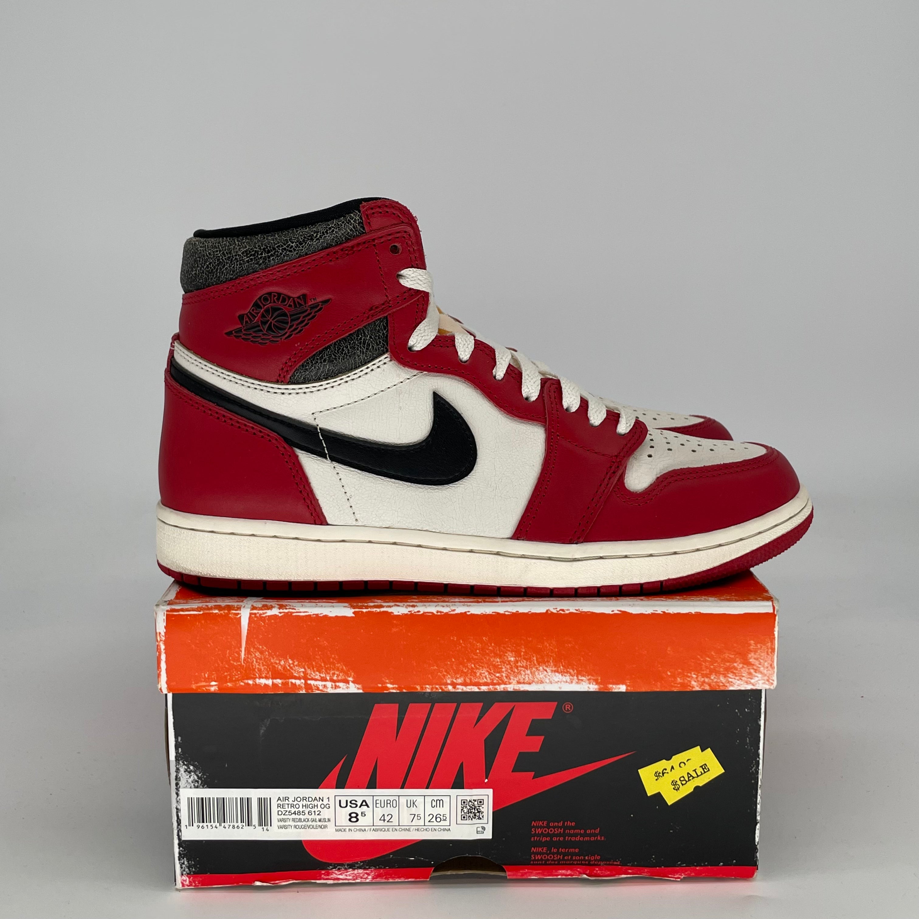 AIR JORDAN 1 CHICAGO LOST AND FOUND DZ5485-612 SIZE 8.5/10W