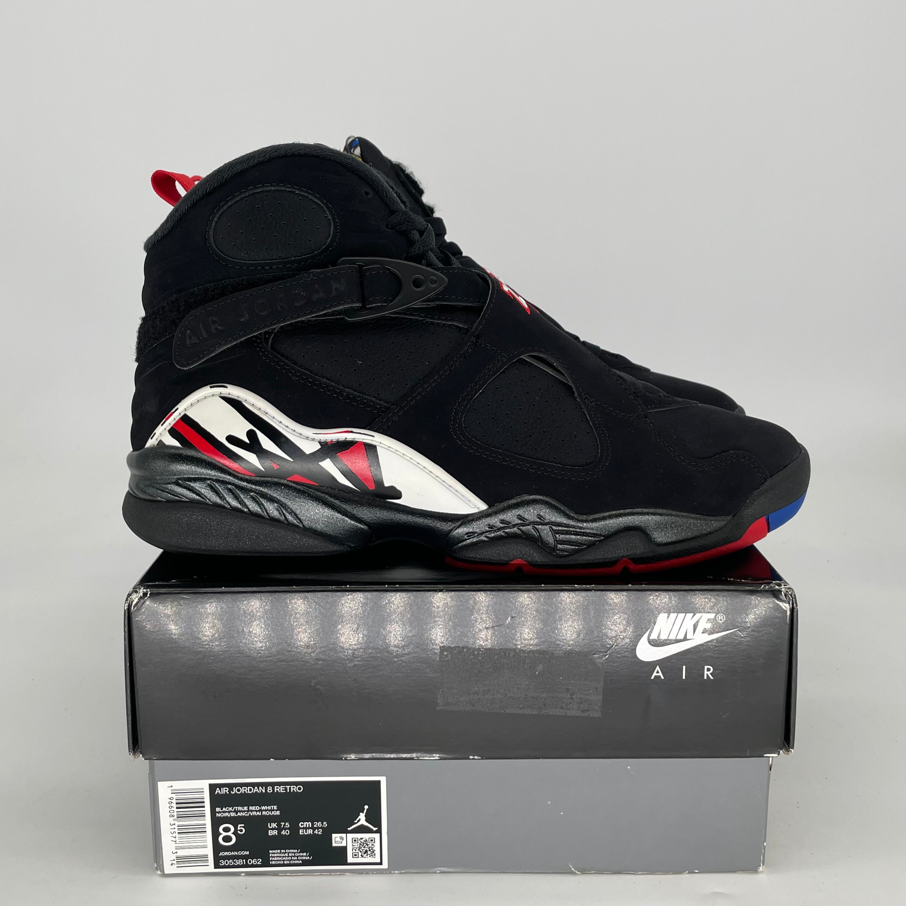 AIR JORDAN 8 PLAYOFFS 305381-062 SIZE 8.5/10W