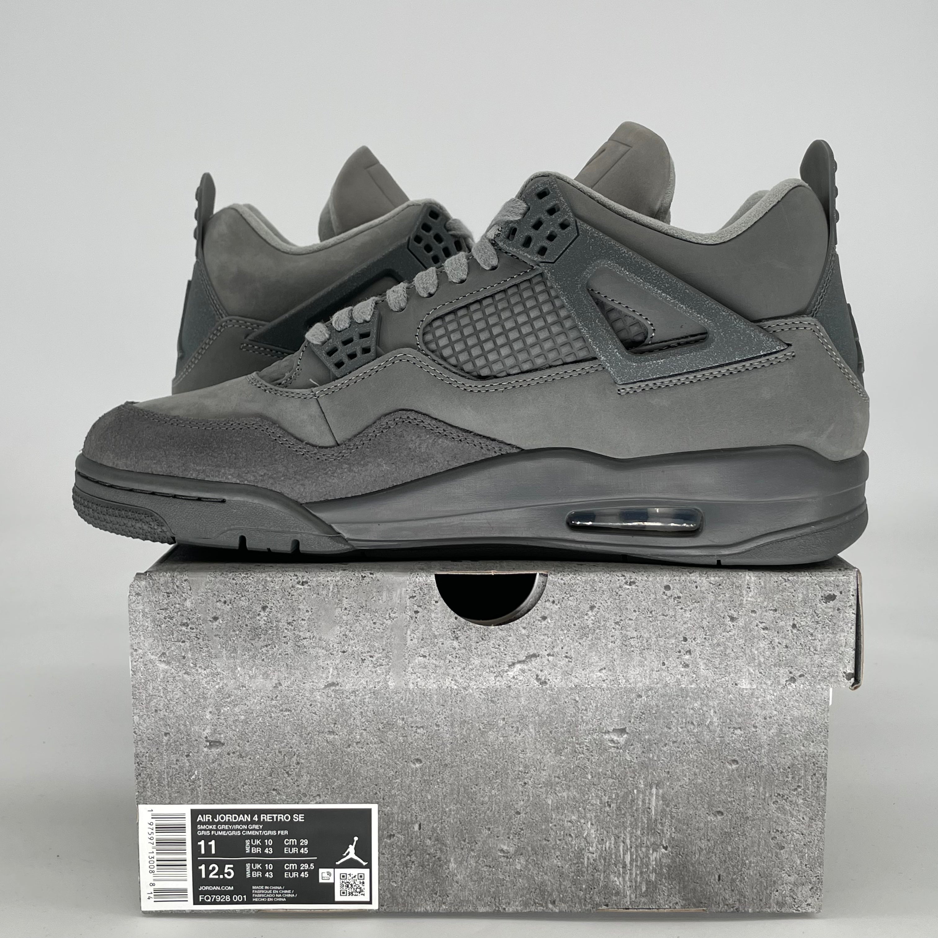 AIR JORDAN 4 WET CEMENT FQ7928-001 SIZE 11/12.5W