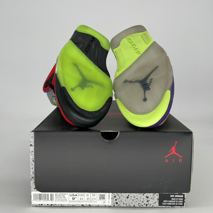 AIR JORDAN 5 WHAT THE CZ5725-700 SIZE 9.5/11W