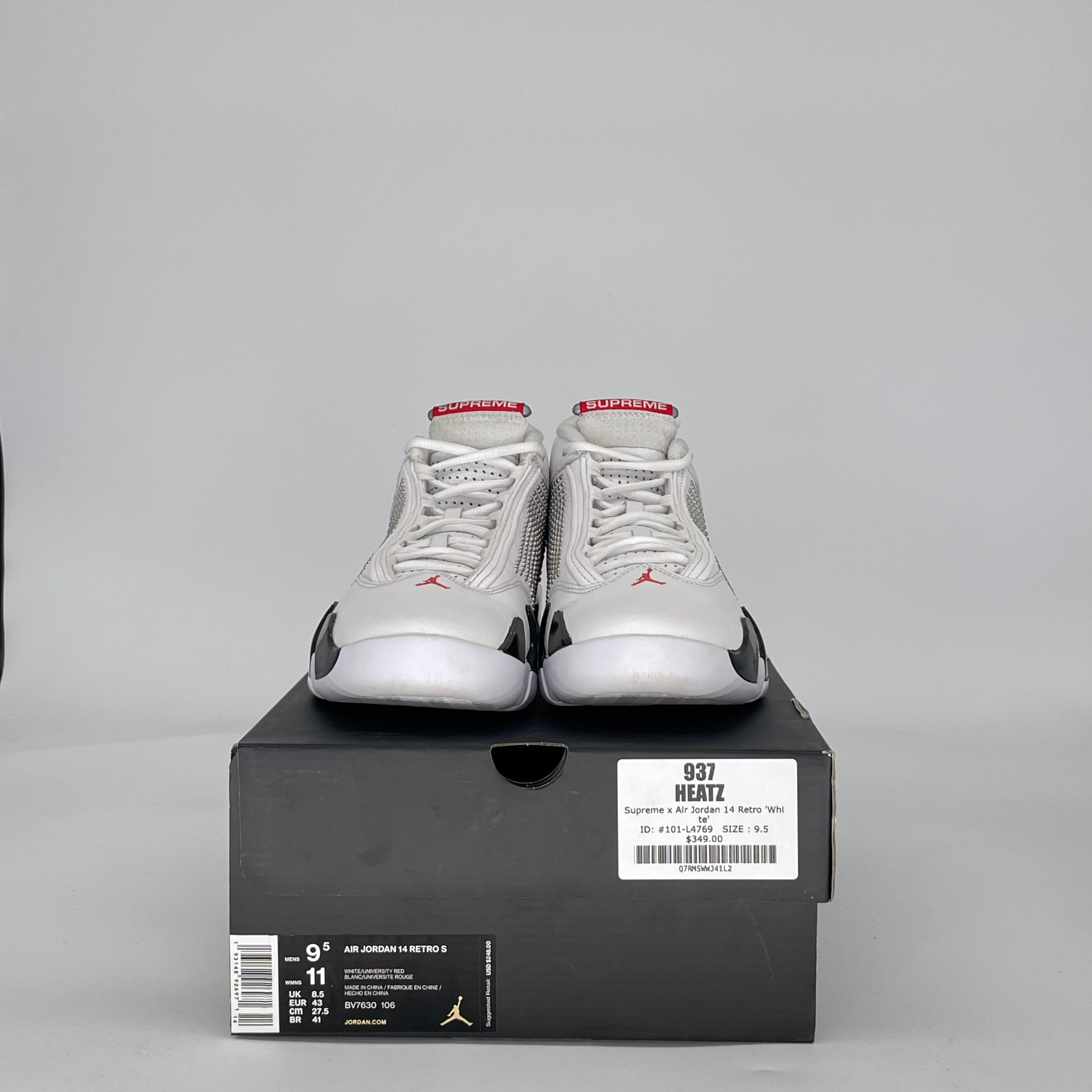 AIR JORDAN 14 SUPREME WHITE BV7630-106 SIZE 9.5/11W