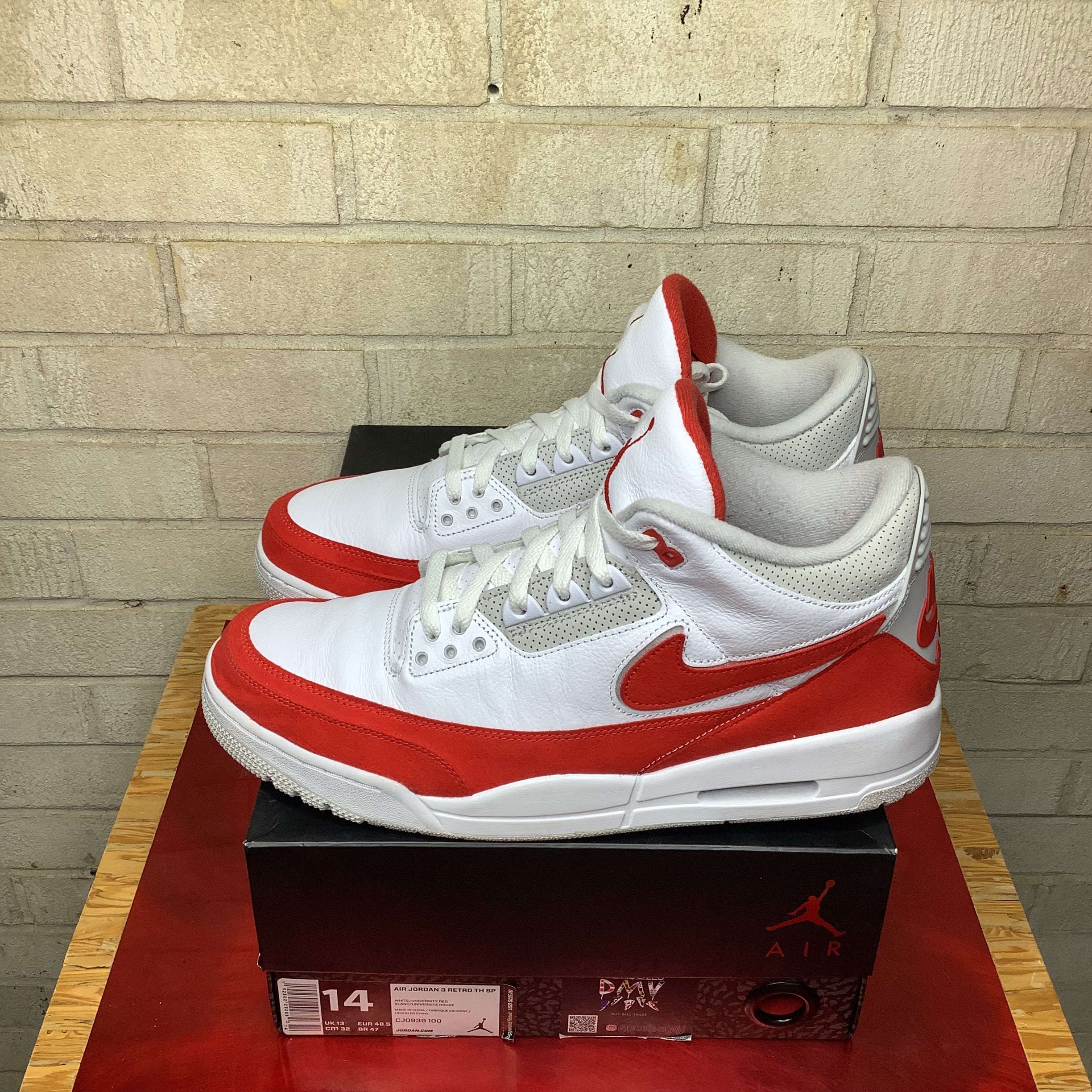 AIR JORDAN 3 TINKER UNIVERSITY RED SIZE 14/15.5W CJ0939-100