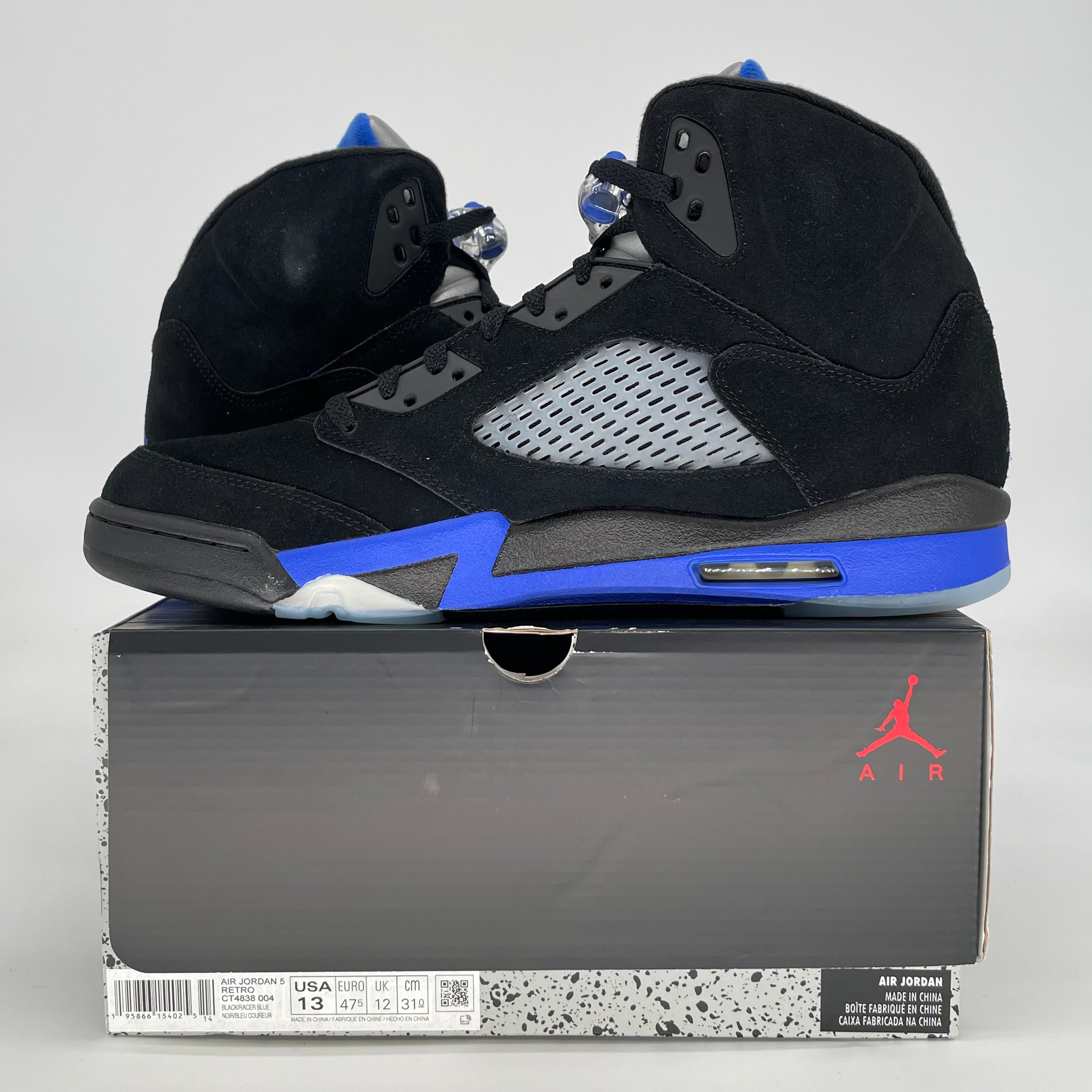 AIR JORDAN 5 RACER BLUE CT4838-004 SIZE 13/14.5W