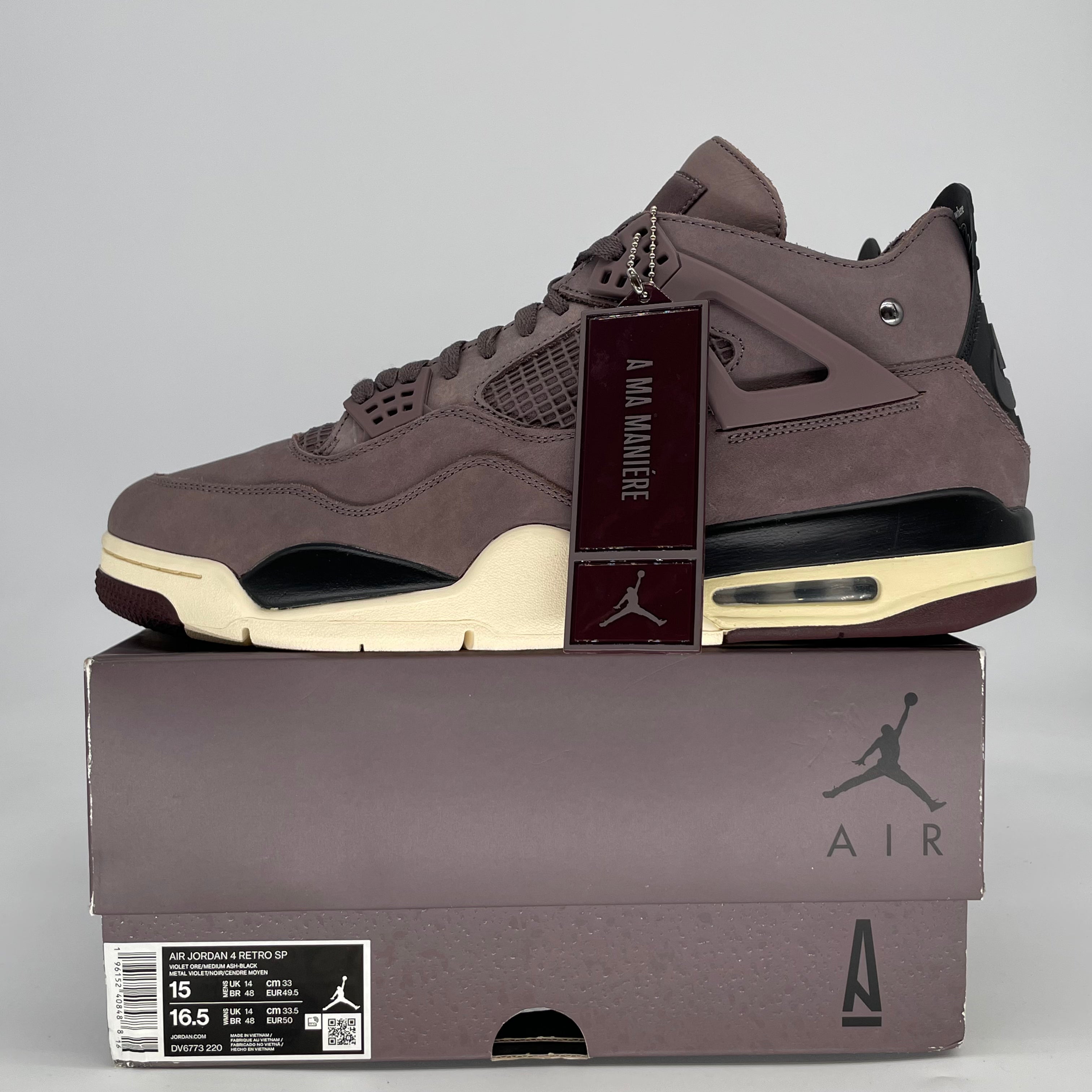 AIR JORDAN 4 A MA MANIERE VIOLET ORE DV6773-220 SIZE 15/16.5W