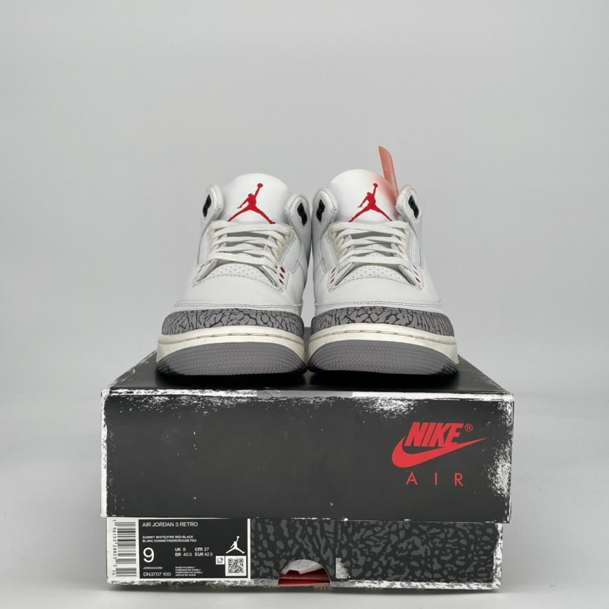 AIR JORDAN 3 WHITE CEMENT REIMAGINED DN3707-100 SIZE 9/10.5W