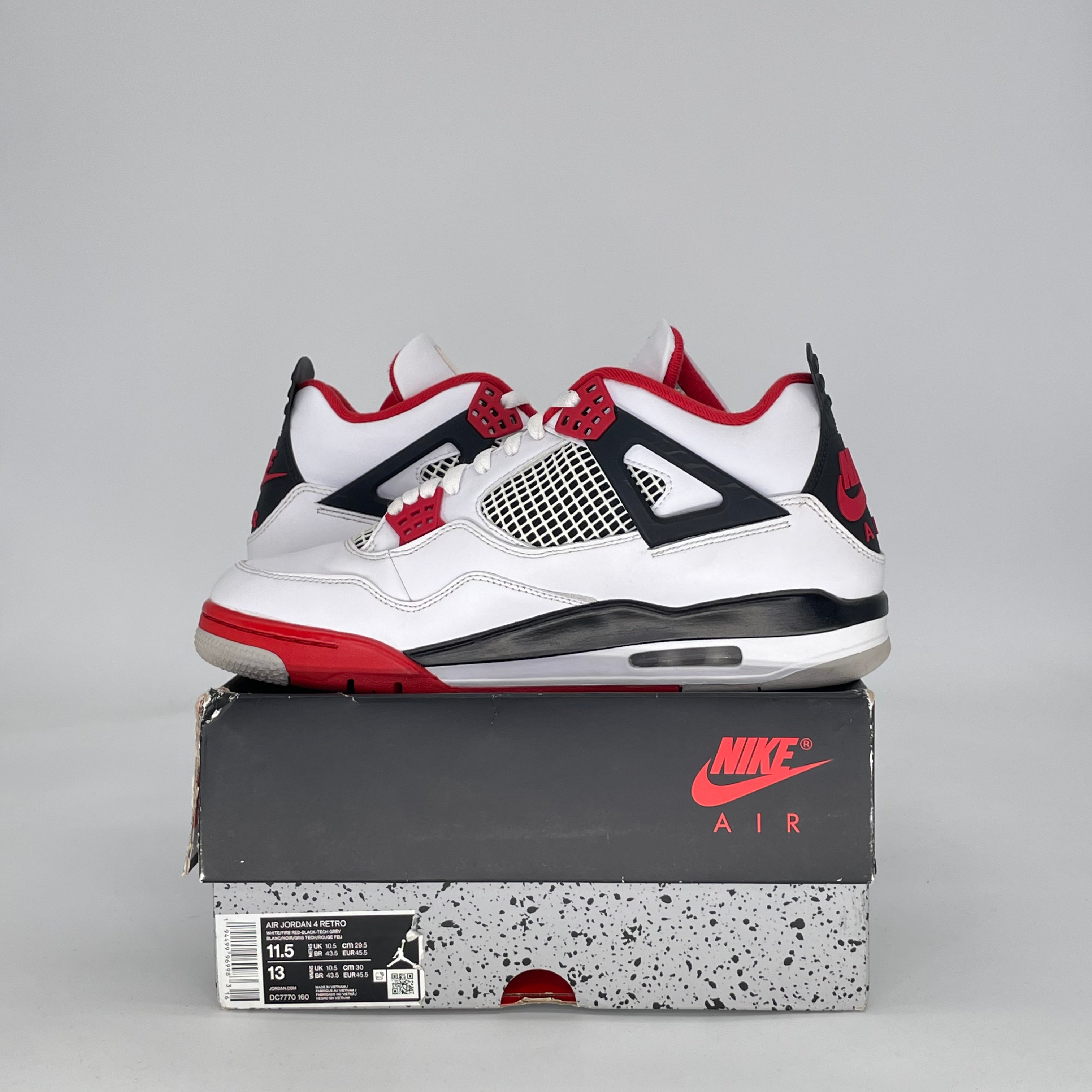 AIR JORDAN 4 FIRE RED (2020) DC7770-160 SIZE 11.5/13W