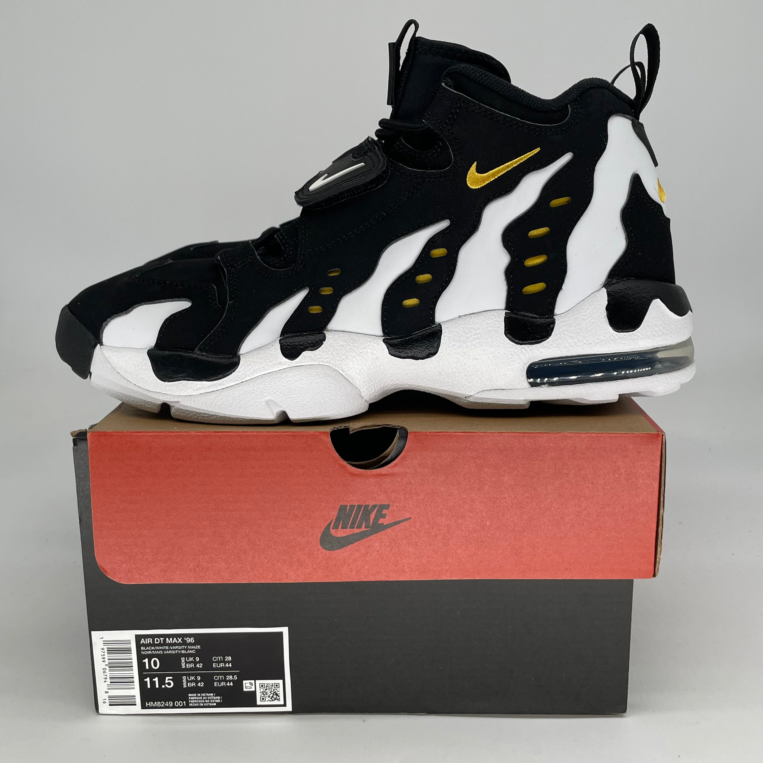 NIKE AIR DT MAX 96 BLACK WHITE HM8249-001 SIZE 10/11.5W