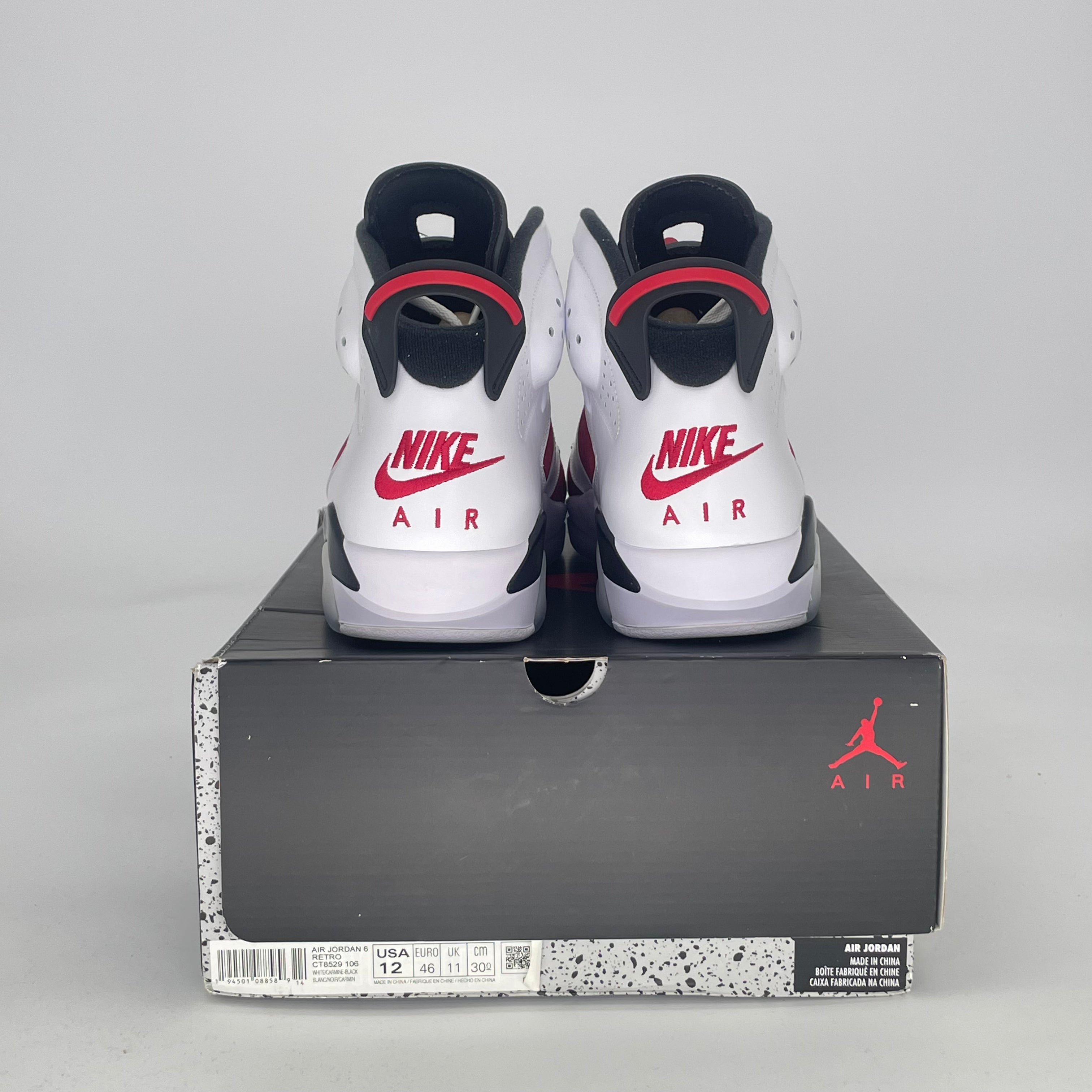 AIR JORDAN 6 CARMINE (2021) CT8529-106 SIZE 12/13.5W