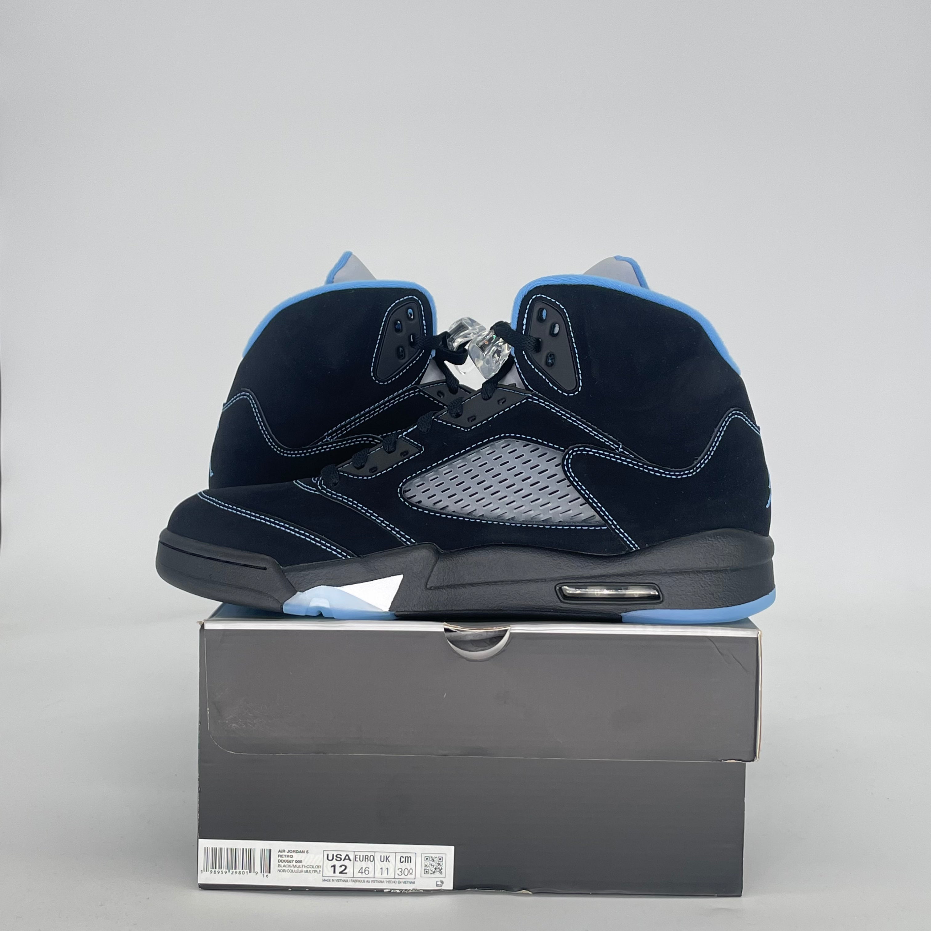 AIR JORDAN 5 BLACK UNIVERSITY BLUE DD0587-008 SIZE 12/13.5W
