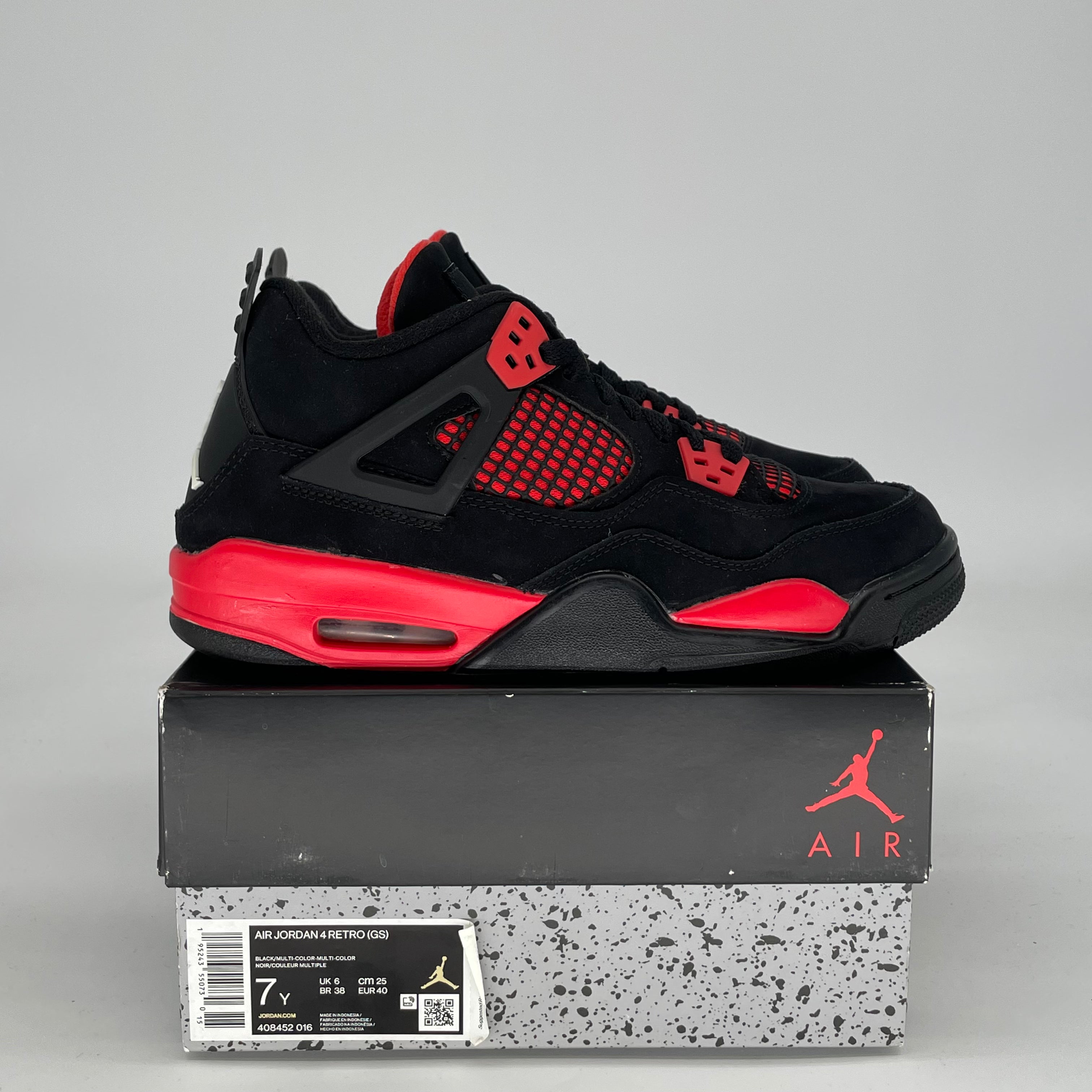 AIR JORDAN 4 RED THUNDER 408452-016 SIZE 7/8.5W