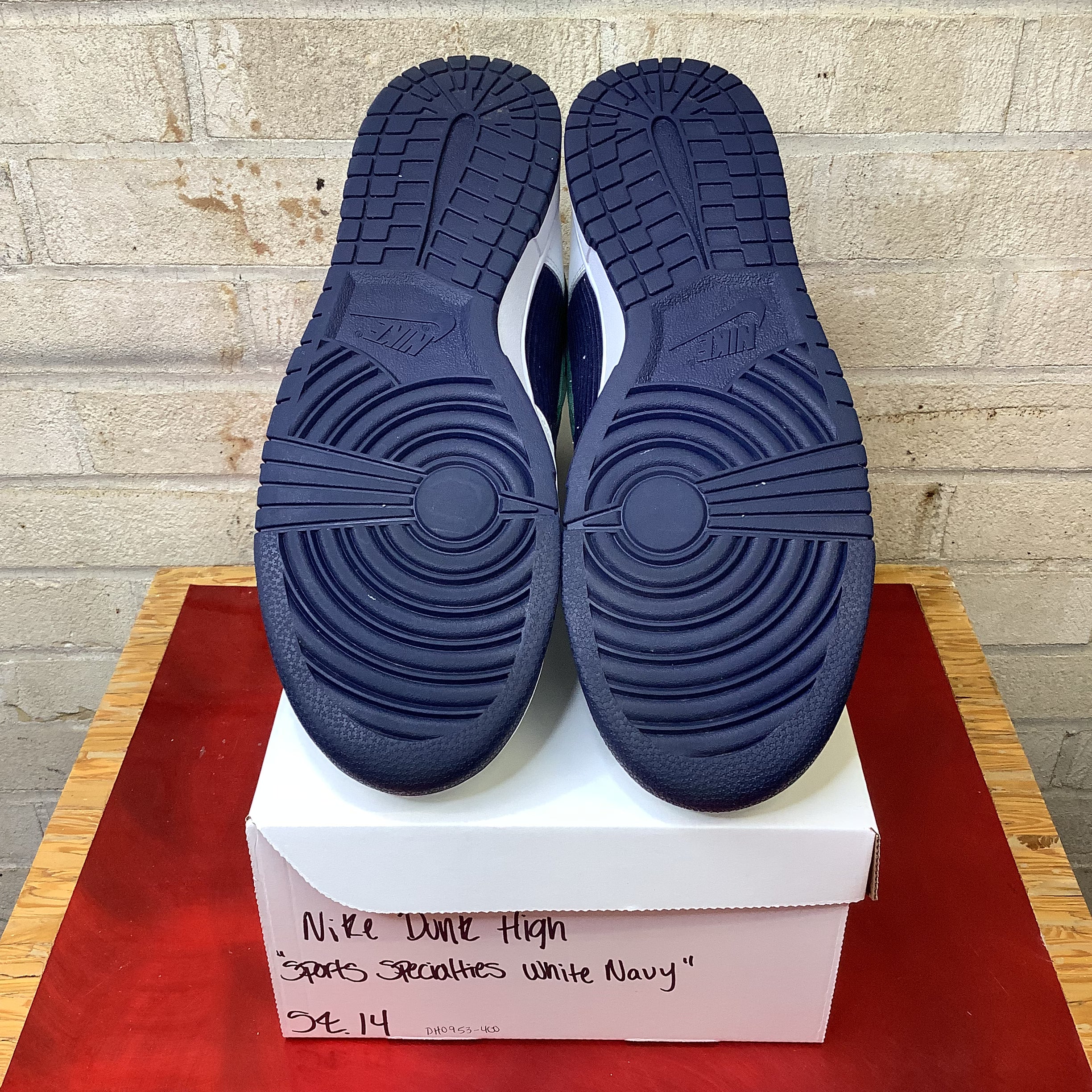 NIKE DUNK HIGH SPORTS SPECIALTIES WHITE NAVY SIZE 14/15.5W DH0953-400