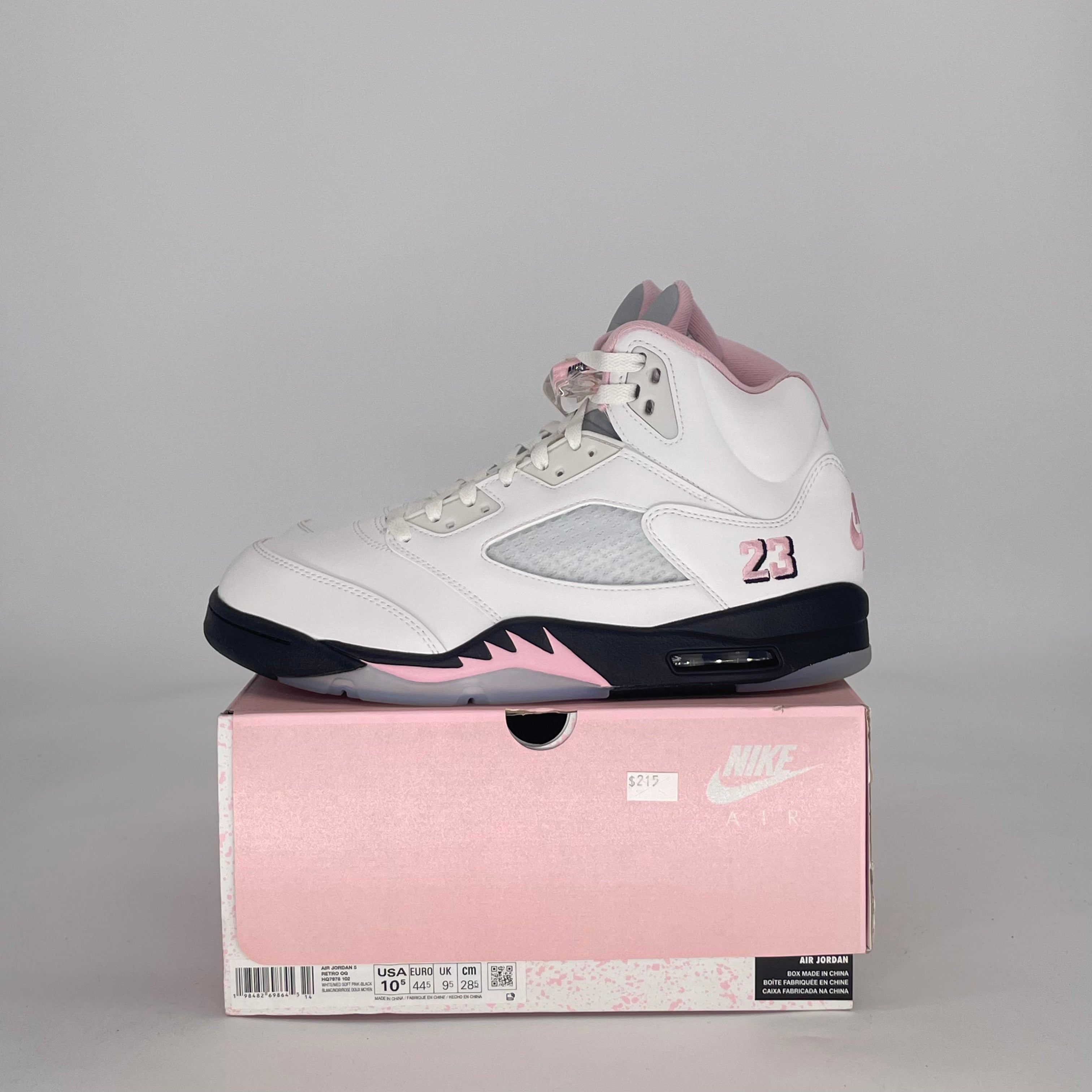AIR JORDAN 5 MEDIUM SOFT PINK HQ7978-102 SIZE 10.5/12W