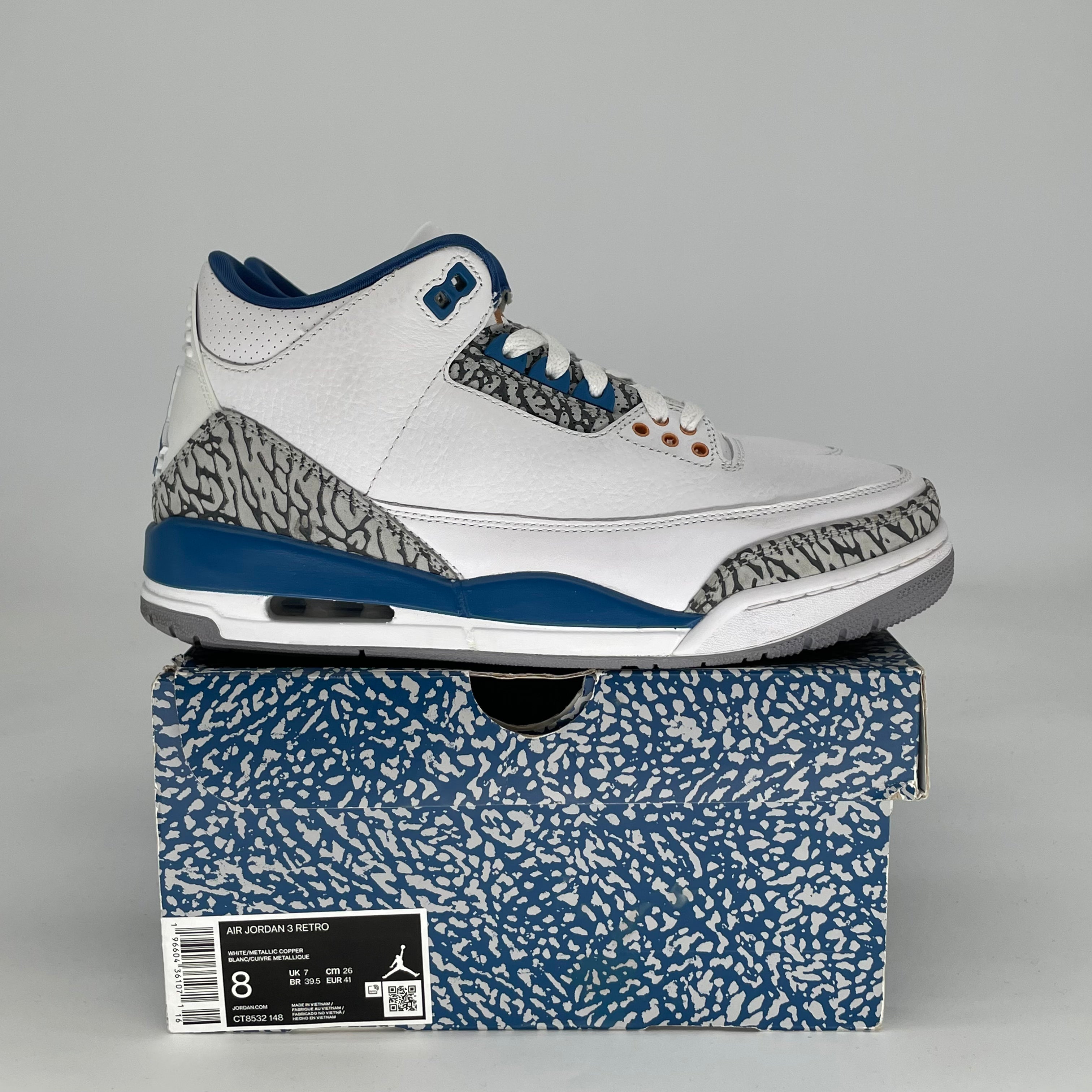 AIR JORDAN 3 WIZARDS CT8532-148 SIZE 8/9.5W