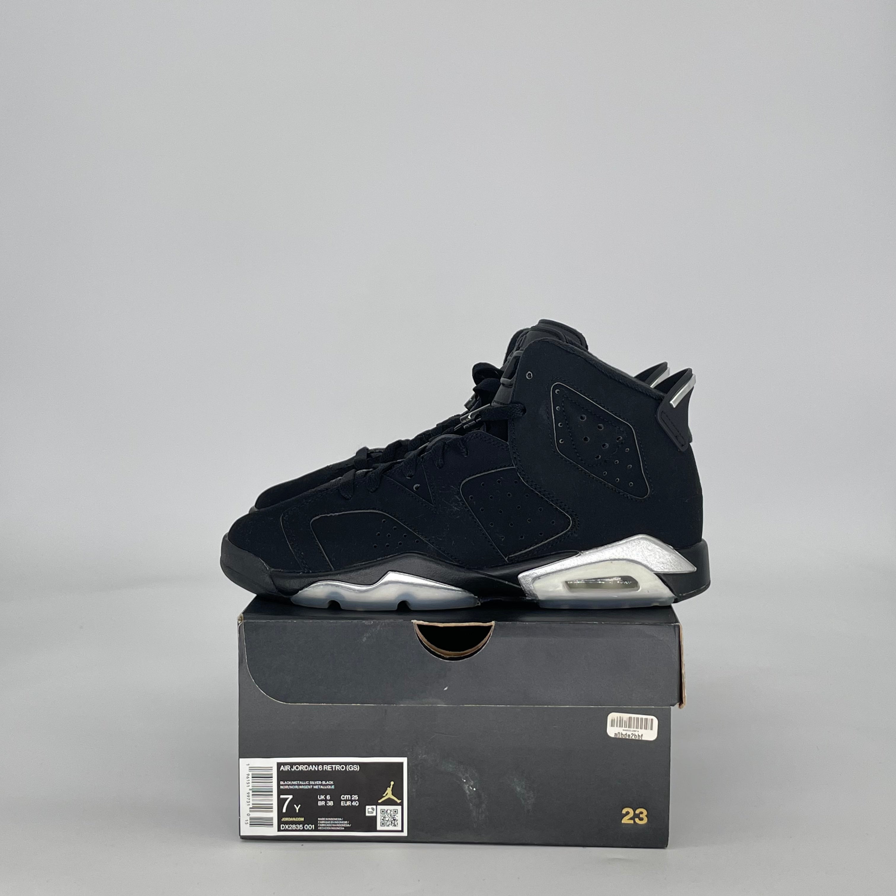 AIR JORDAN 6 CHROME DX2835-001 SIZE 7/8.5W GS