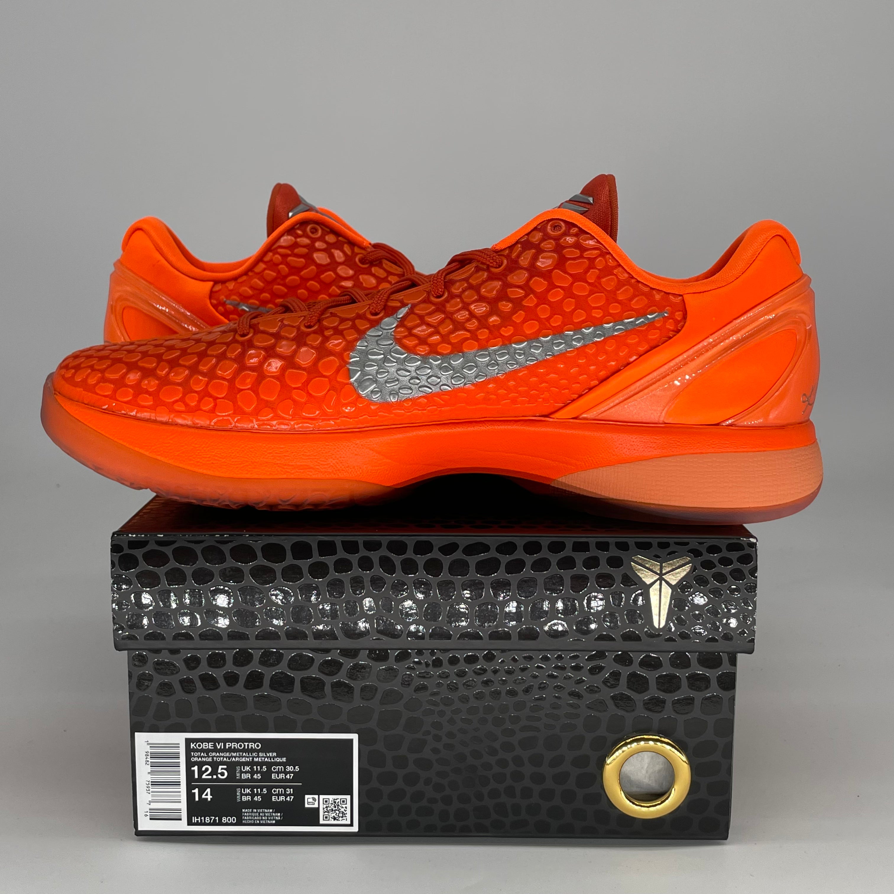 NIKE KOBE 6 PROTRO TOTAL ORANGE IH1871-800 SIZE 12.5/14W
