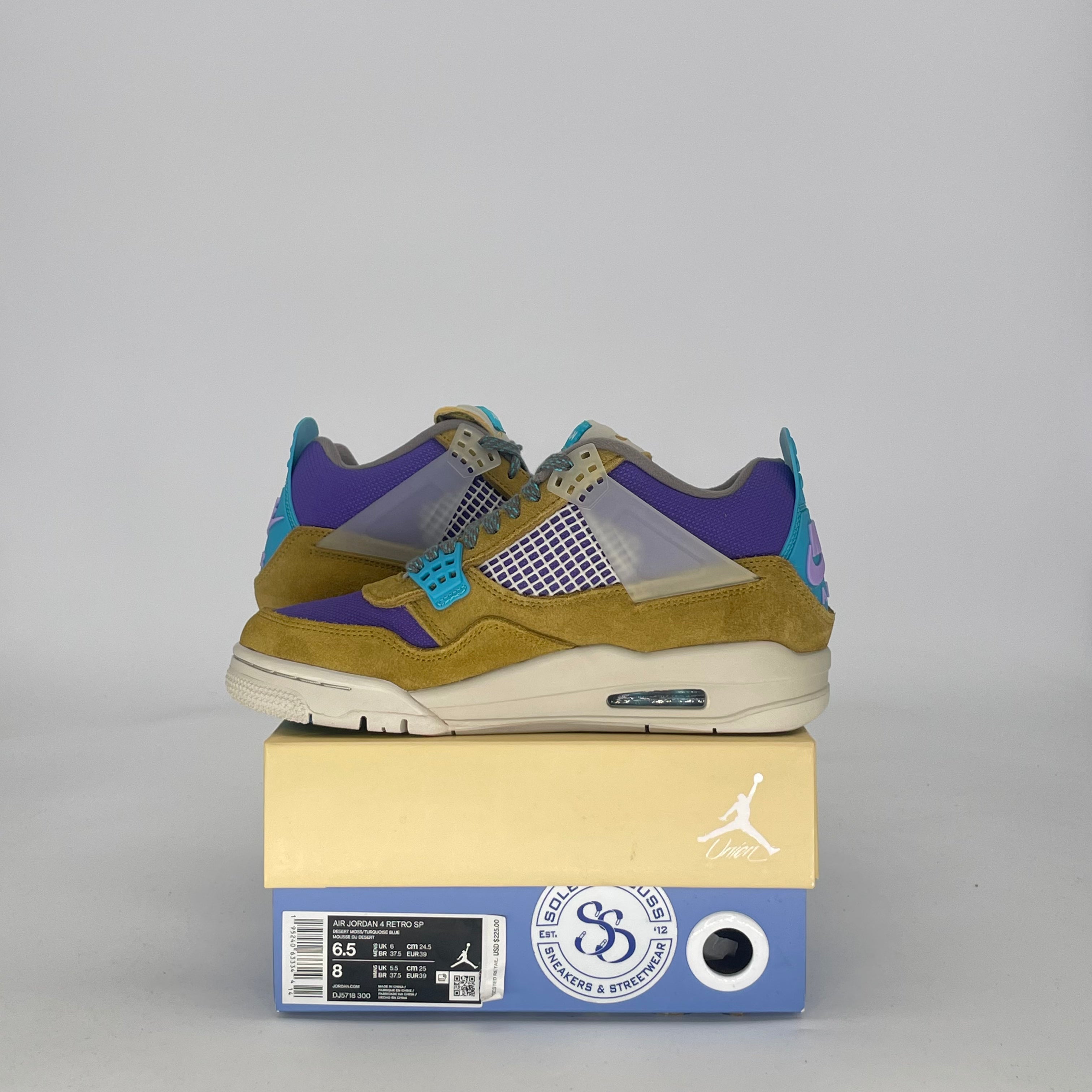 AIR JORDAN 4 30TH ANNIVERSARY UNION DESERT MOSS DJ5718-300 SIZE 6.5/8W GS