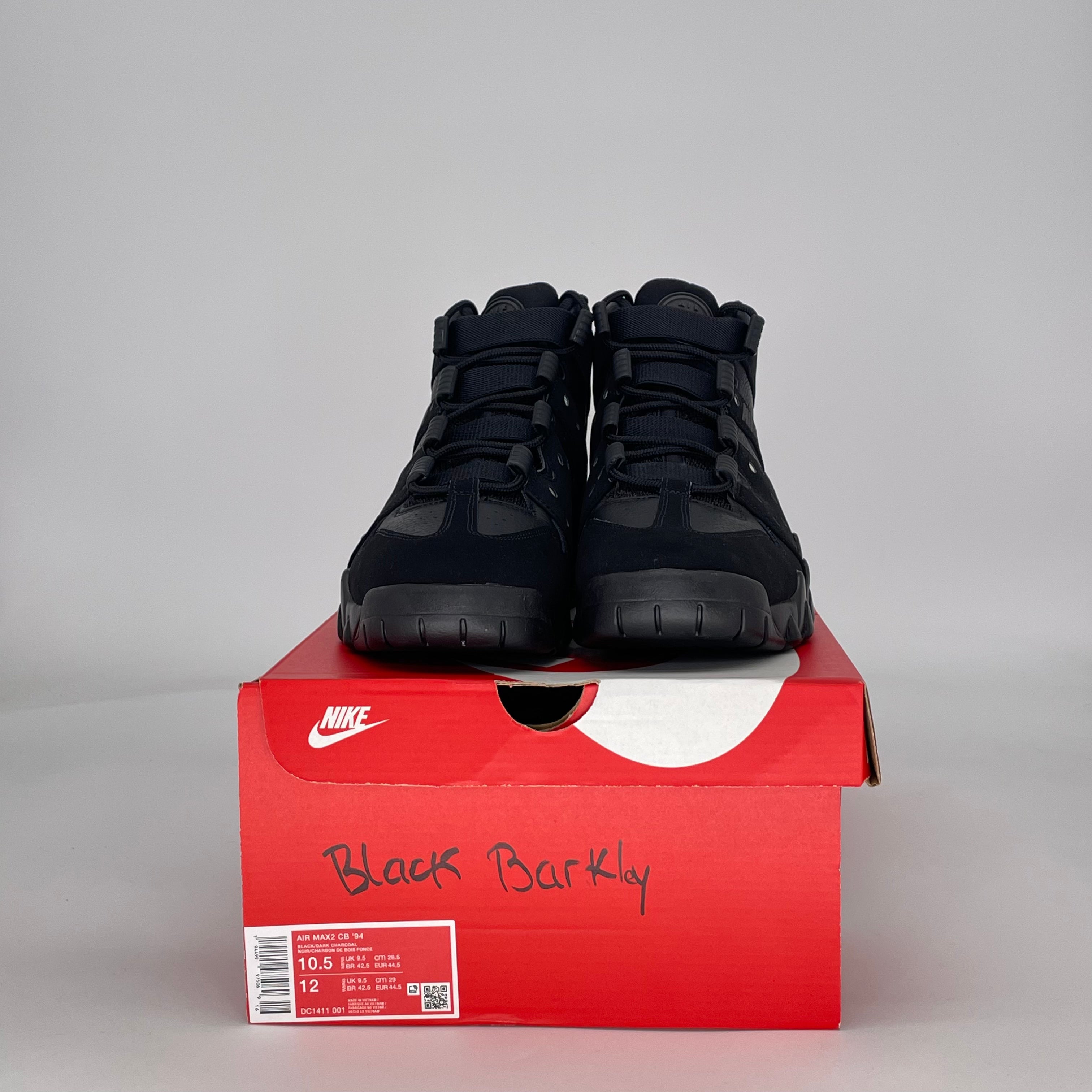 NIKE AIR MAX 2 CB '94 TRIPLE BLACK DC1411-001 10.5/12W