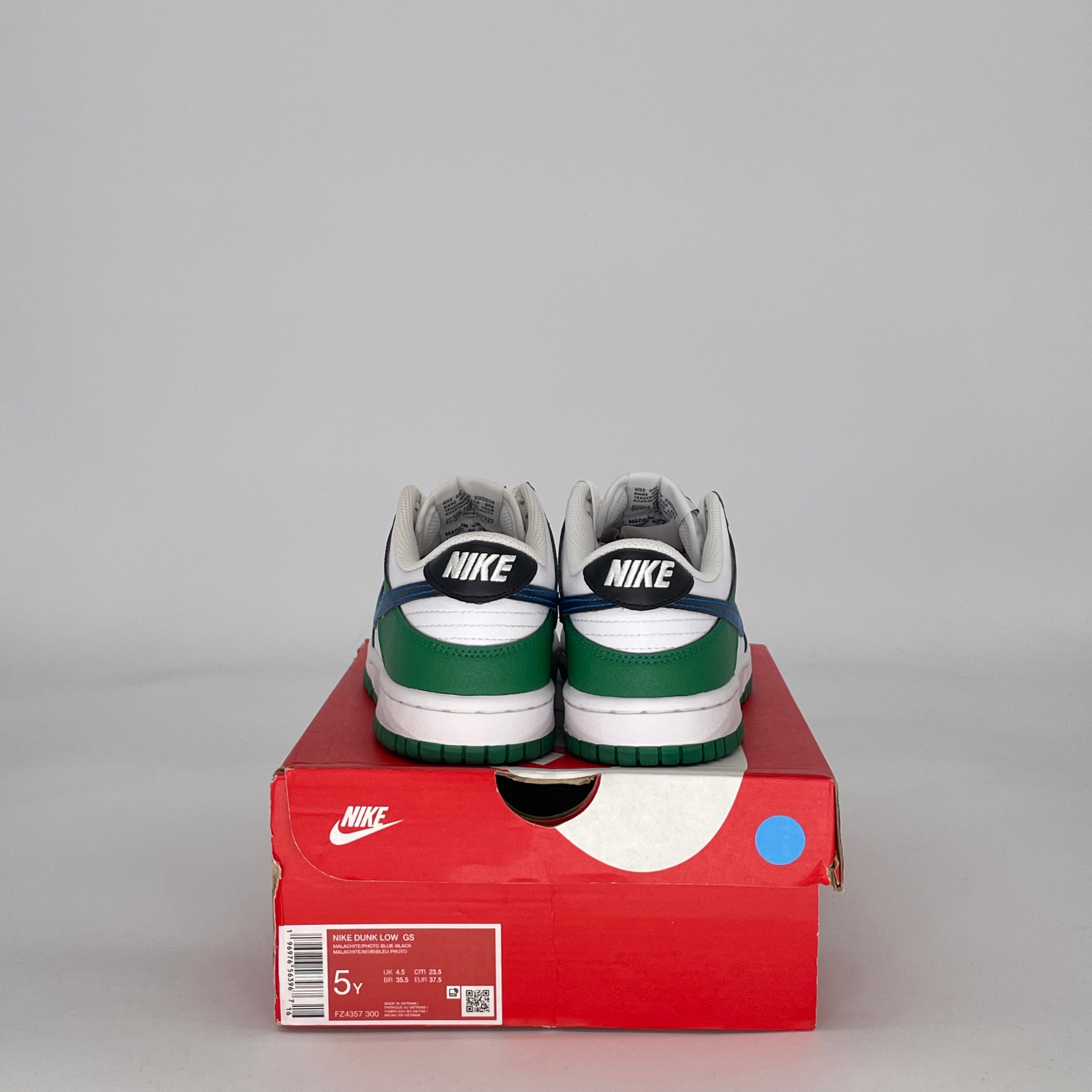 NIKE DUNK LOW MALACHITE FZ4357-300 SIZE 5/6.5W GS