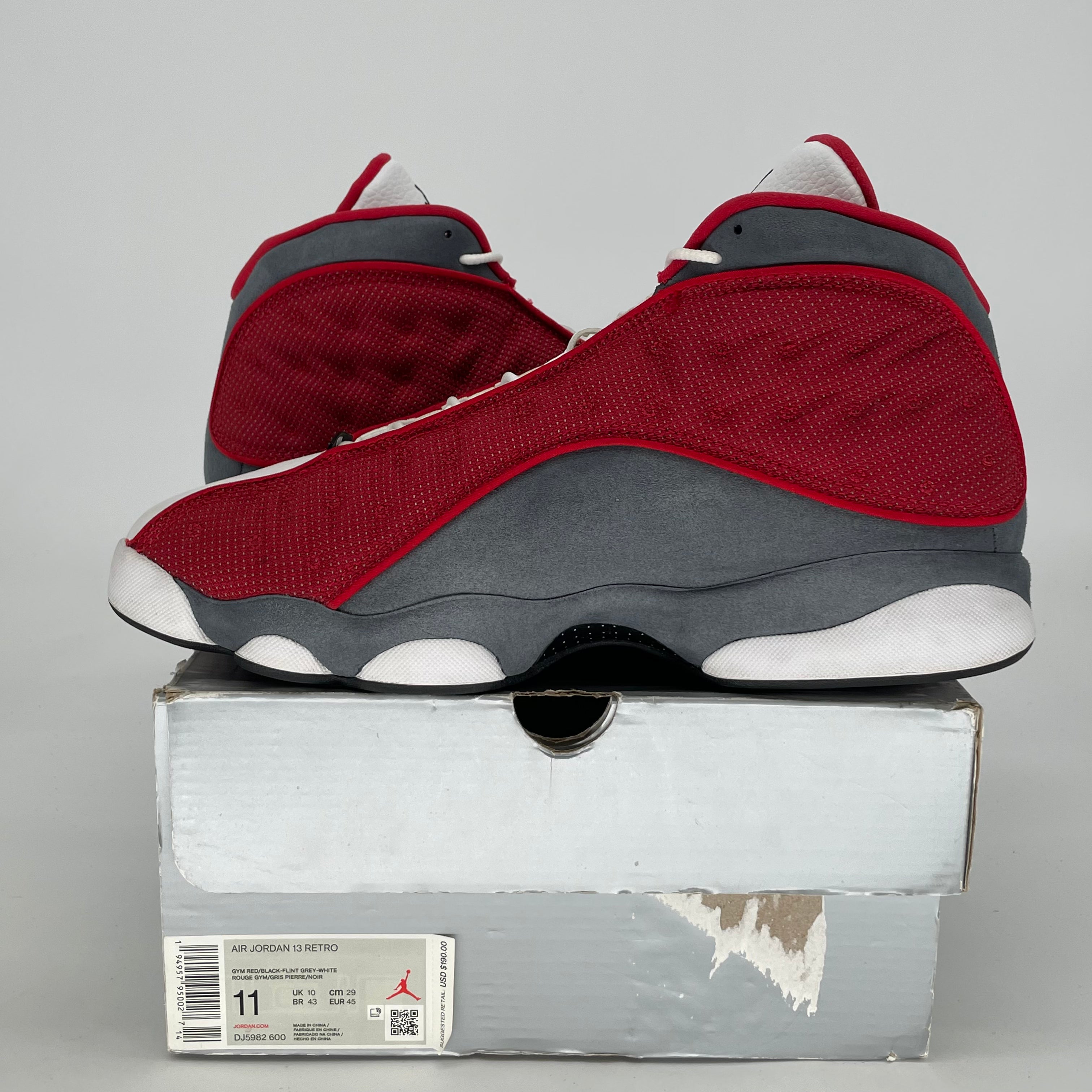 AIR JORDAN 13 GYM RED FLINT GREY DJ5982-600 SIZE 11/12.5W