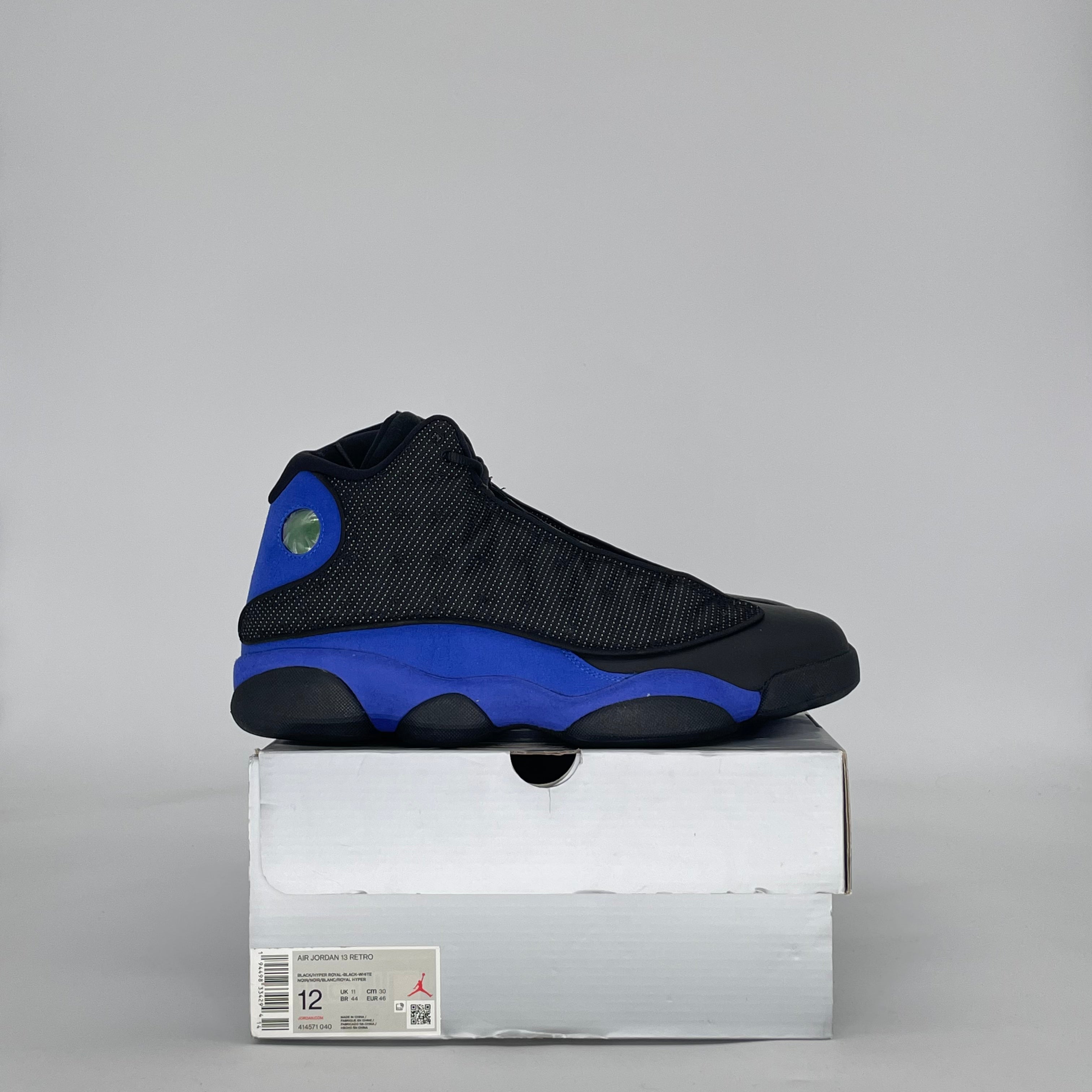 AIR JORDAN 13 BLACK HYPER ROYAL 414571-040 SIZE 12/13.5W