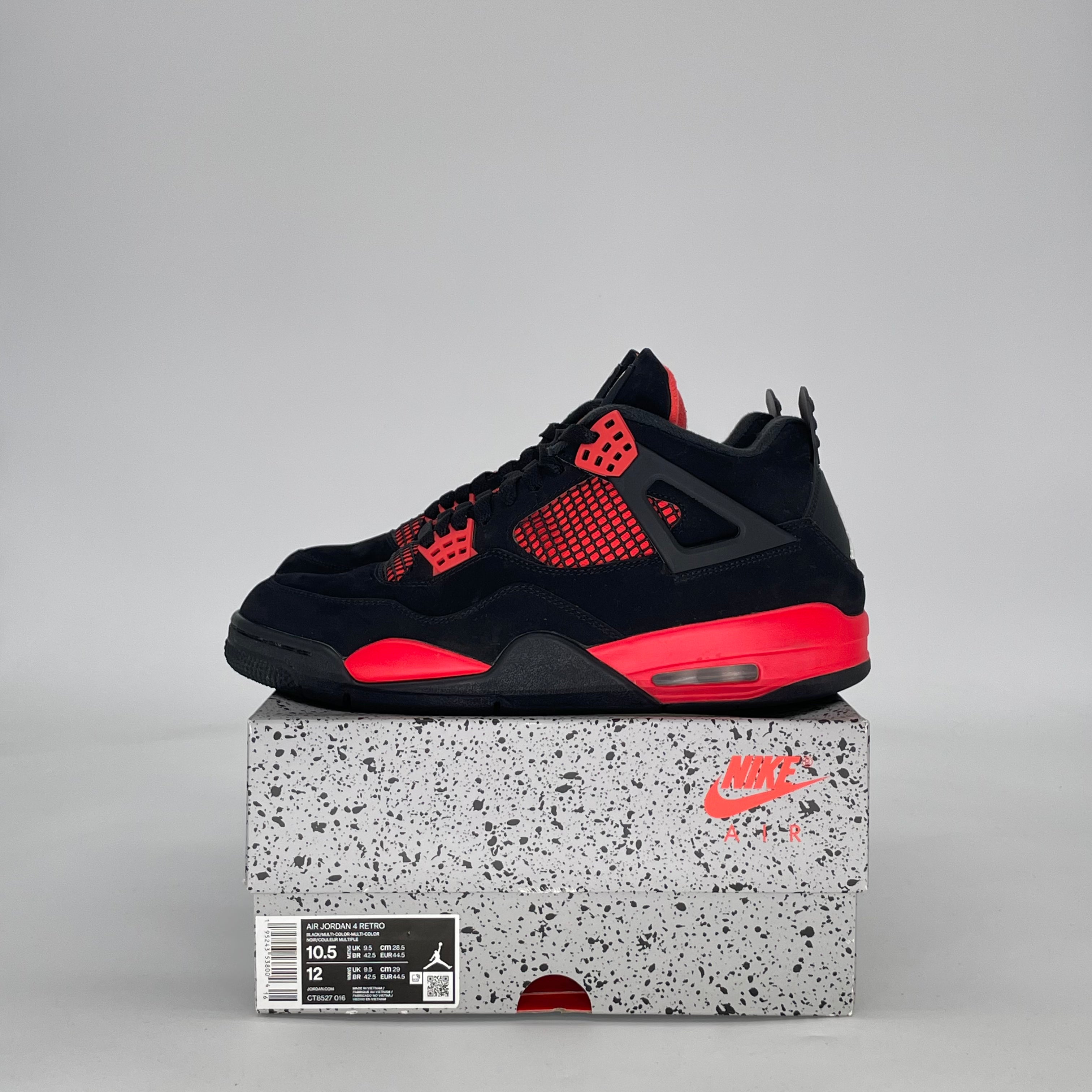 AIR JORDAN 4 RED THUNDER CT8527-016 SIZE 10.5/12W