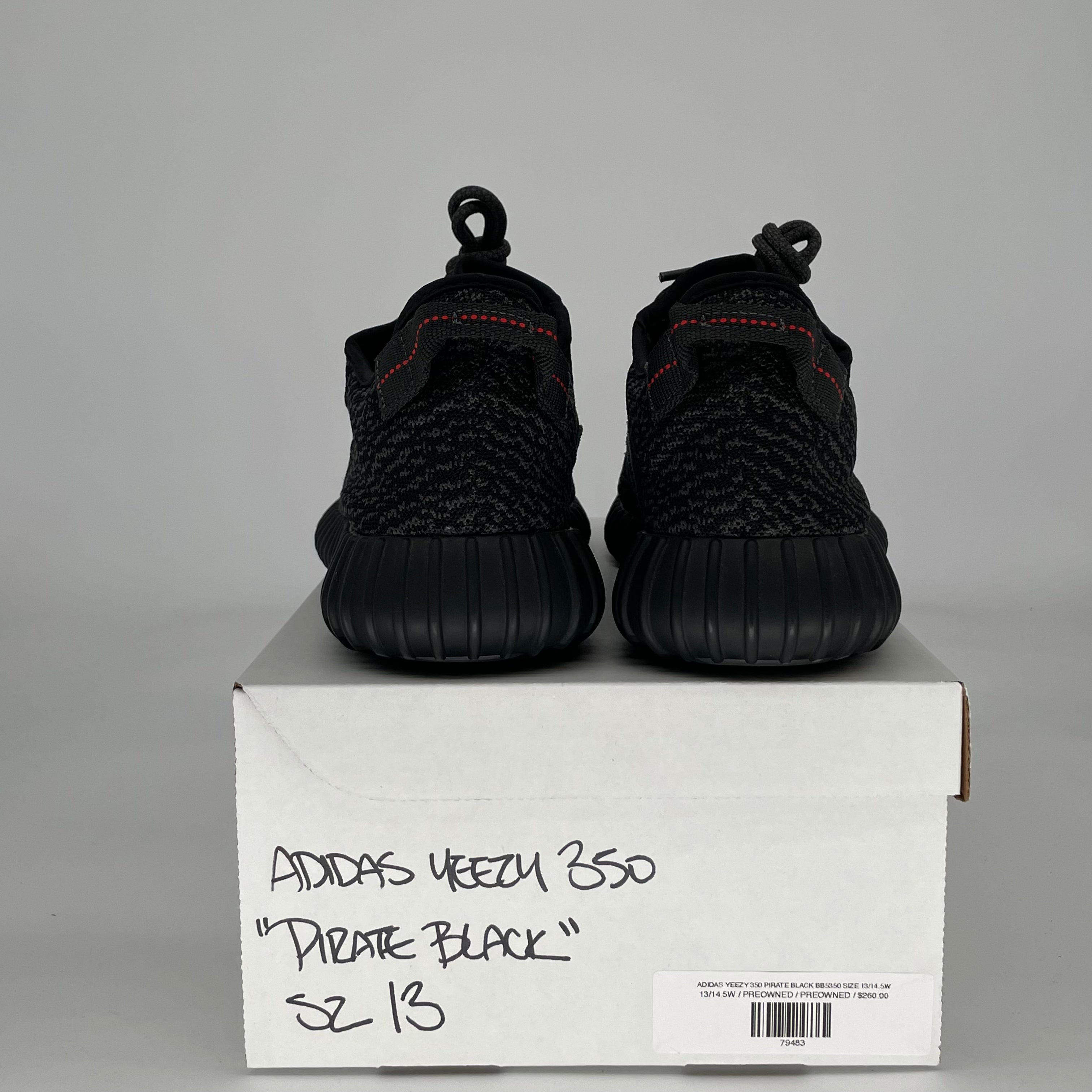 ADIDAS YEEZY 350 PIRATE BLACK (2023) BB5350 SIZE 13/14.5W