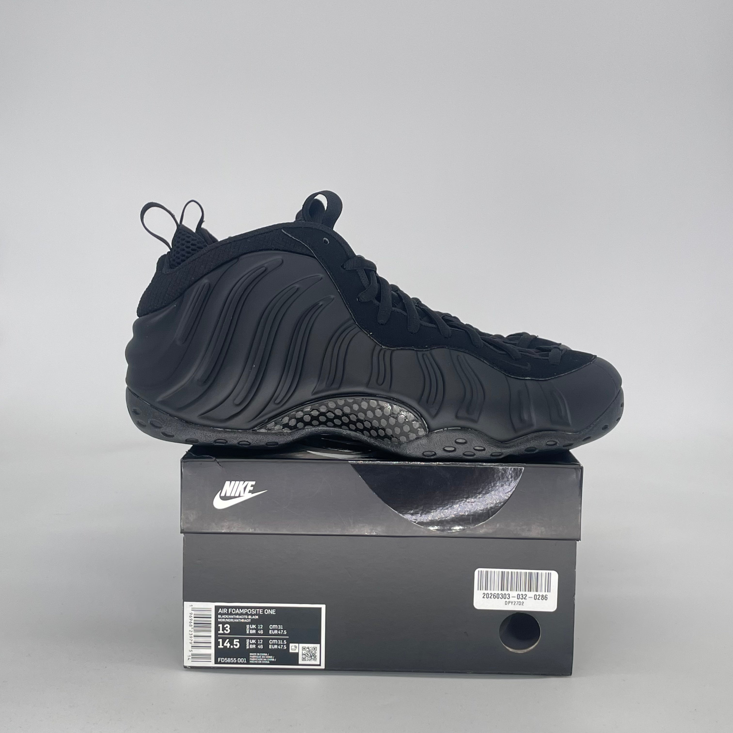 NIKE AIR FOAMPOSITE ONE ANTHRACITE FD5855-001 SIZE 13/14.5W