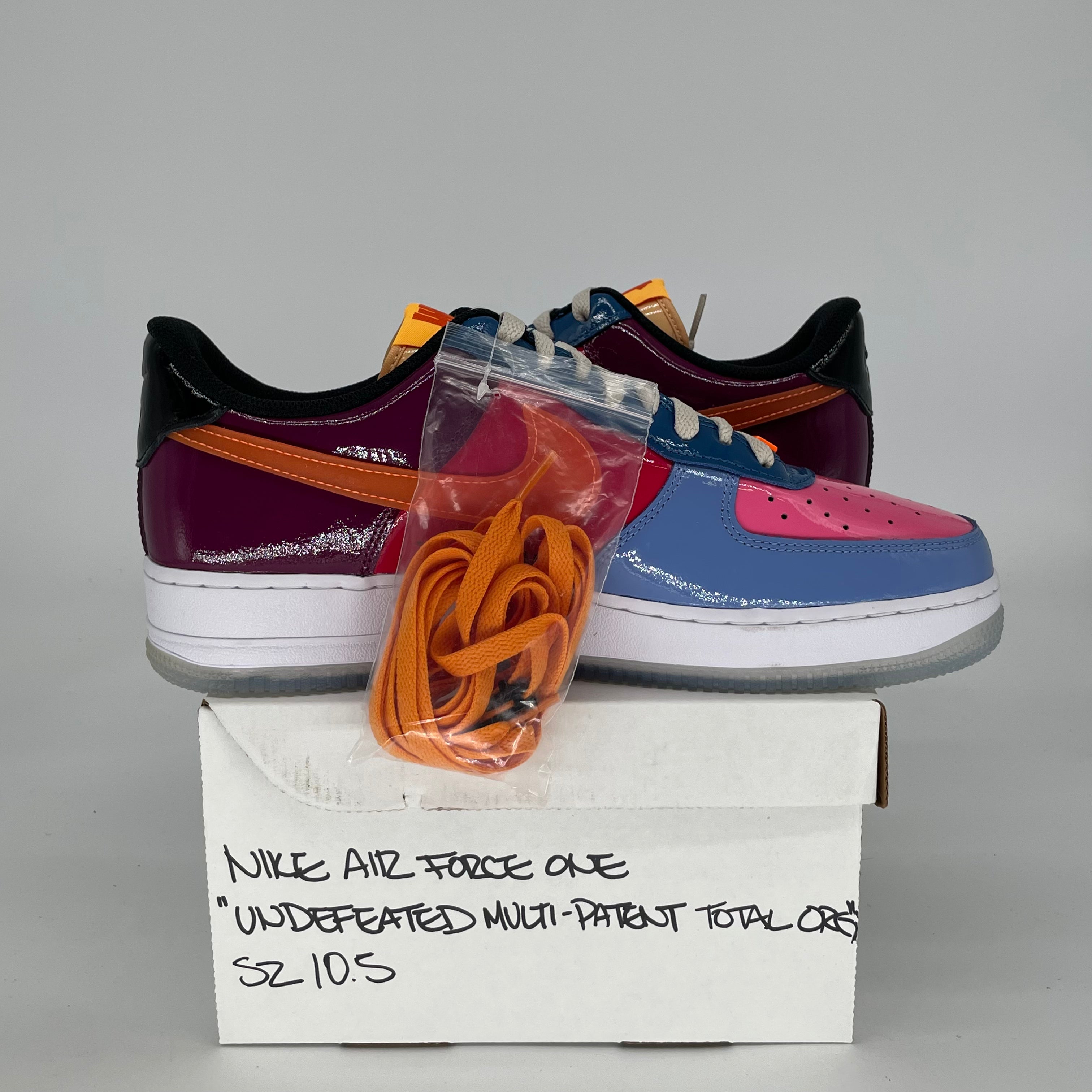 NIKE AIR FORCE 1 LOW UNDEFEATED MULTI-PATENT TOTAL ORANGE DV5255-400 SIZE 10.5/12W