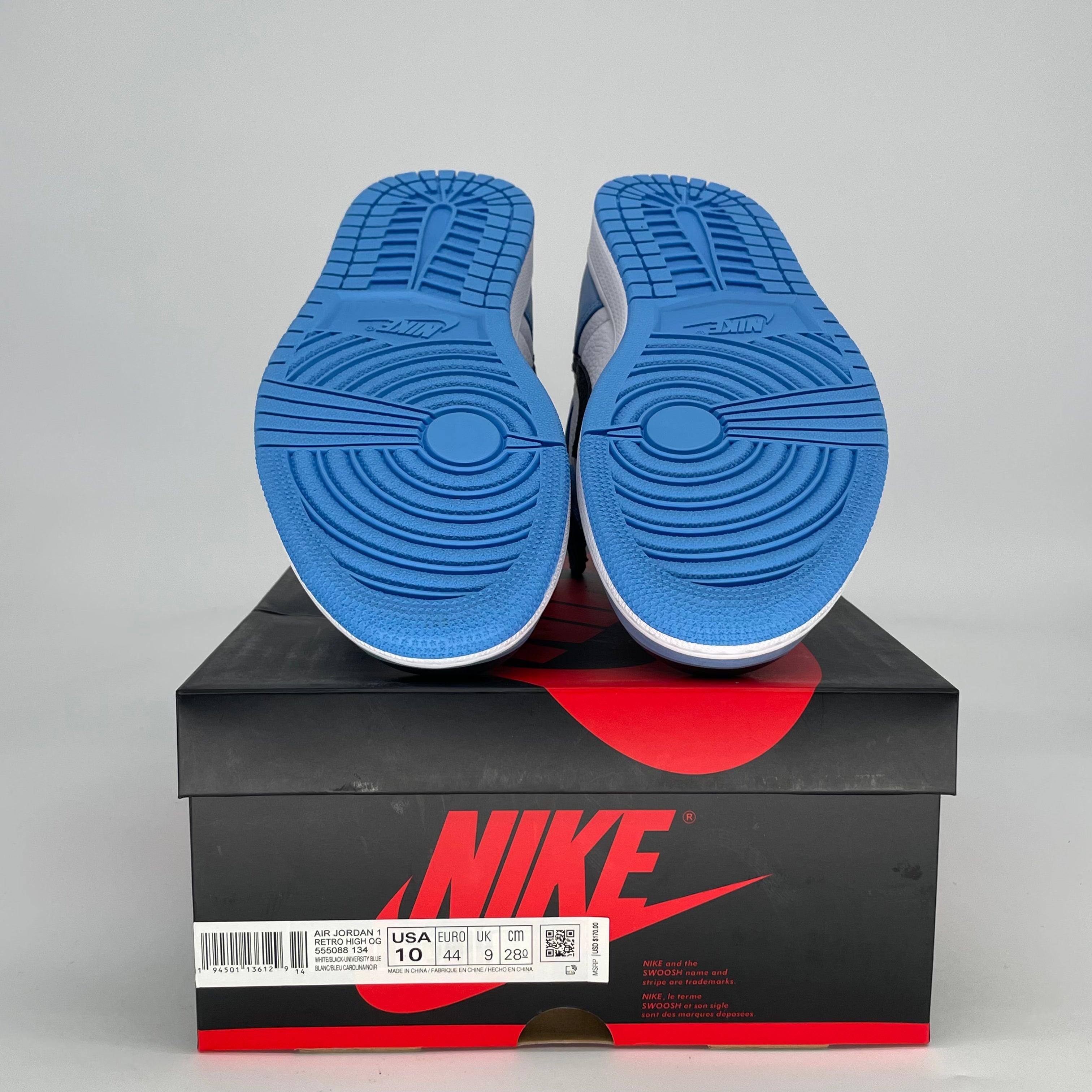 AIR JORDAN 1 UNIVERSITY BLUE 555088-134 SIZE 10/11.5W