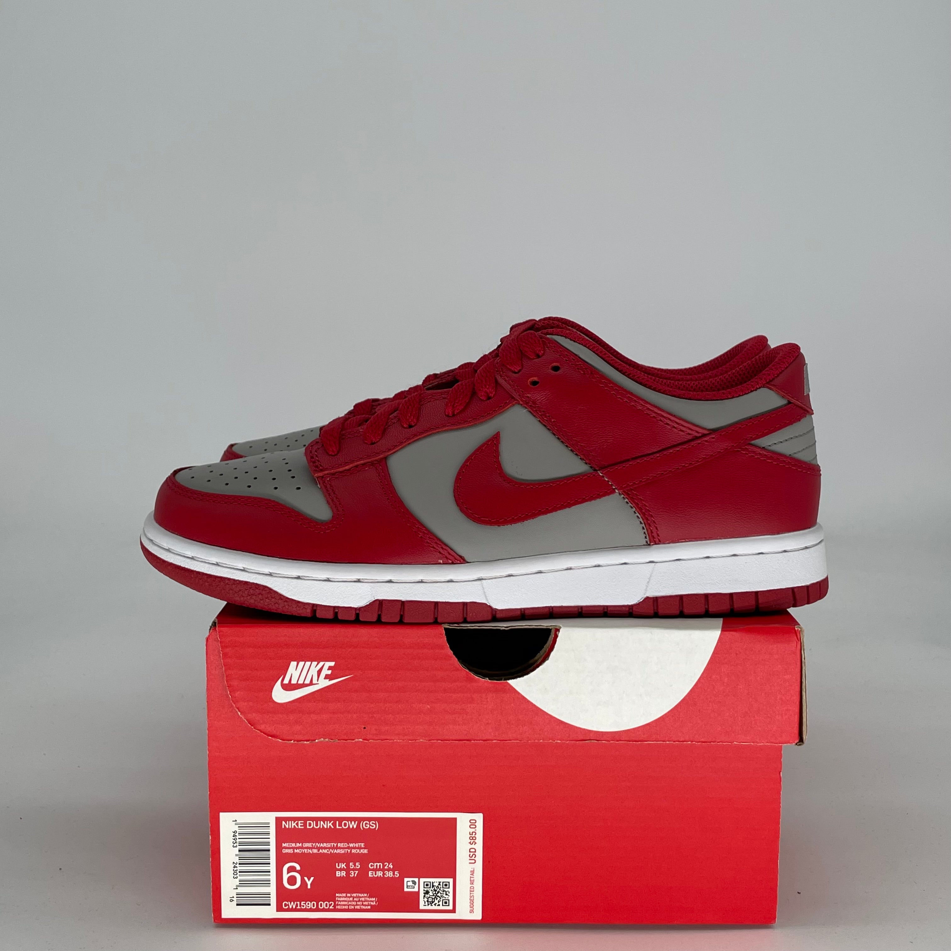 NIKE DUNK LOW UNLV CW1590-002 SIZE 6/7.5W