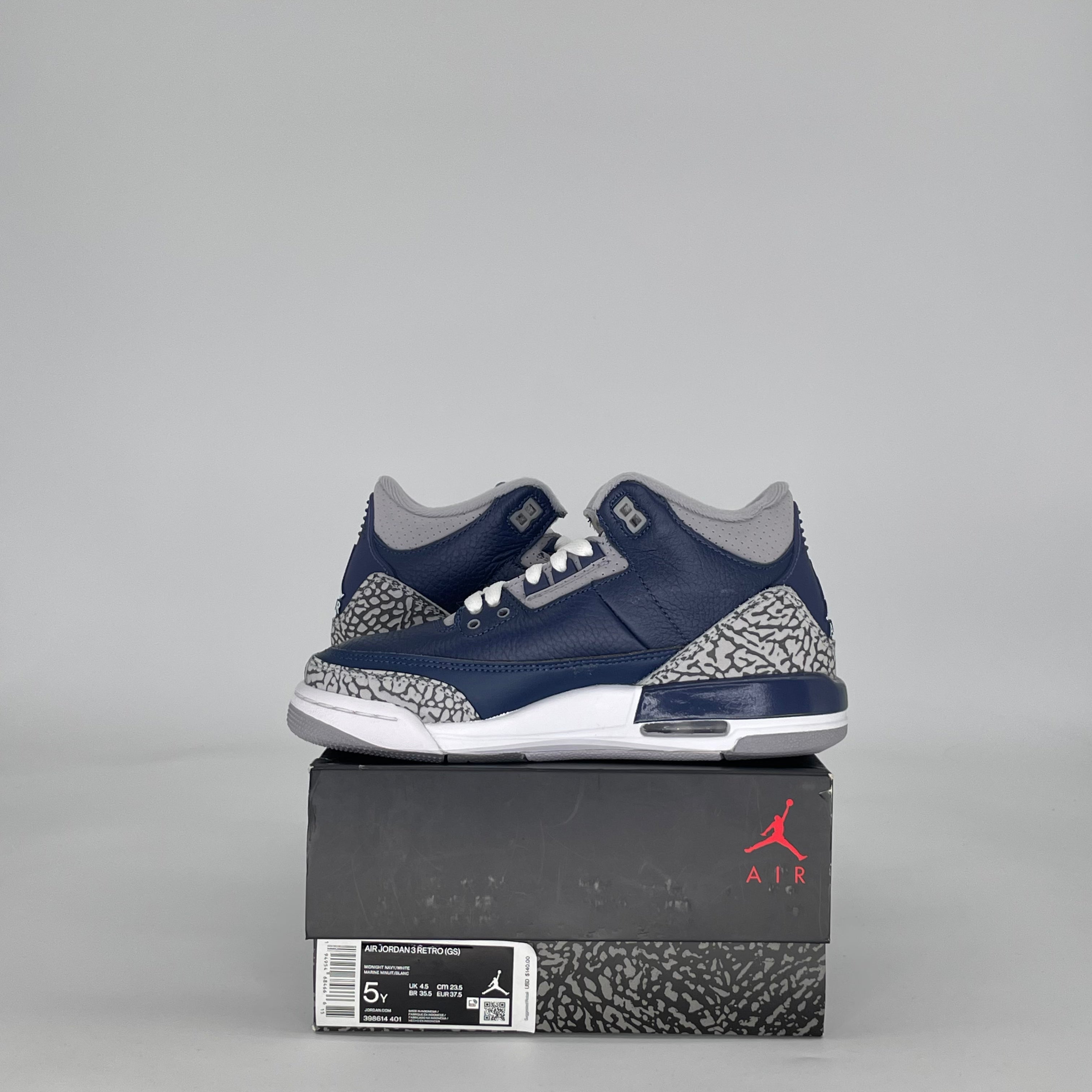 AIR JORDAN 3 GEORGETOWN (2021) 398614-401 SIZE 5/6.5W GS
