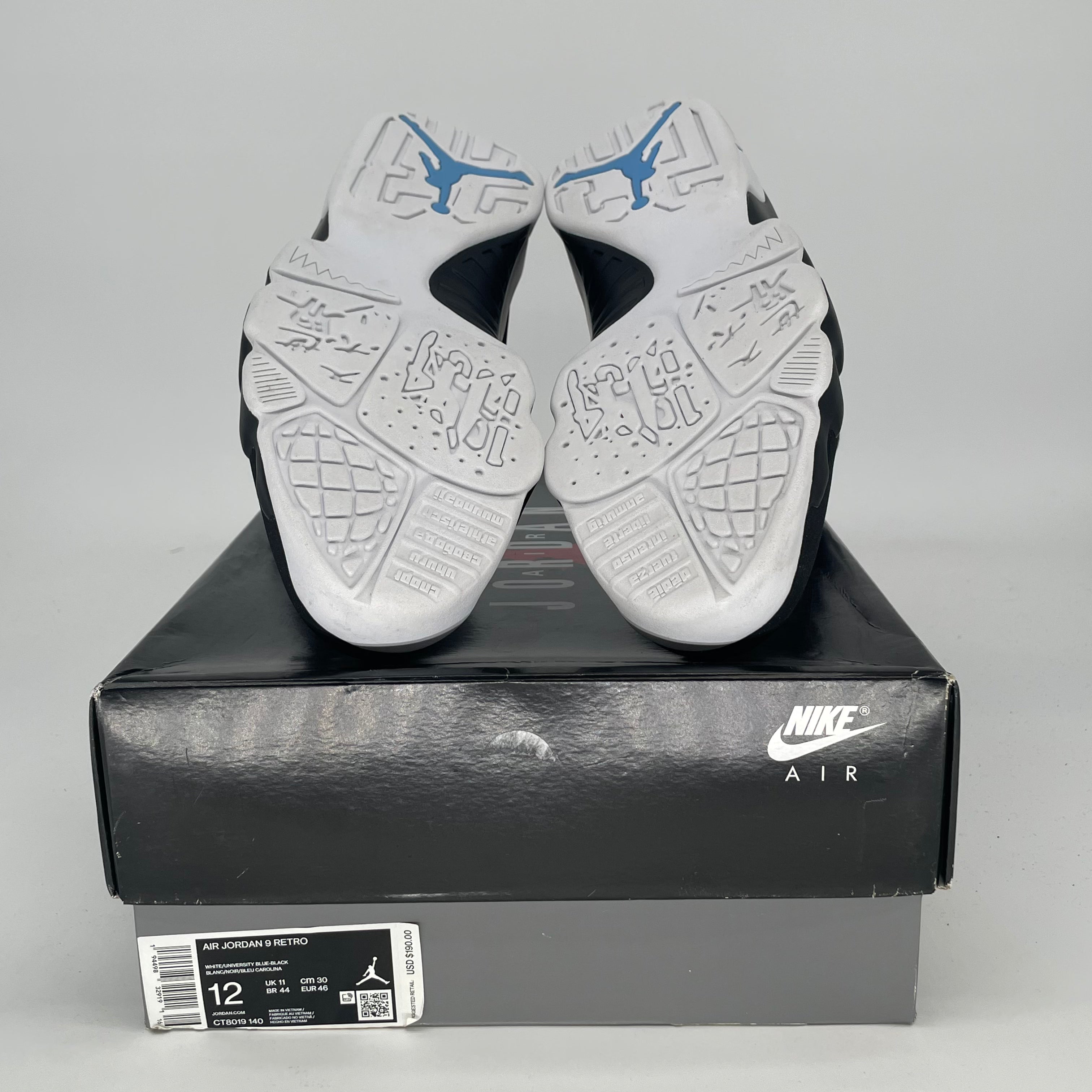 AIR JORDAN 9 UNIVERSITY BLUE CT8019-140 SIZE 12/13.5W