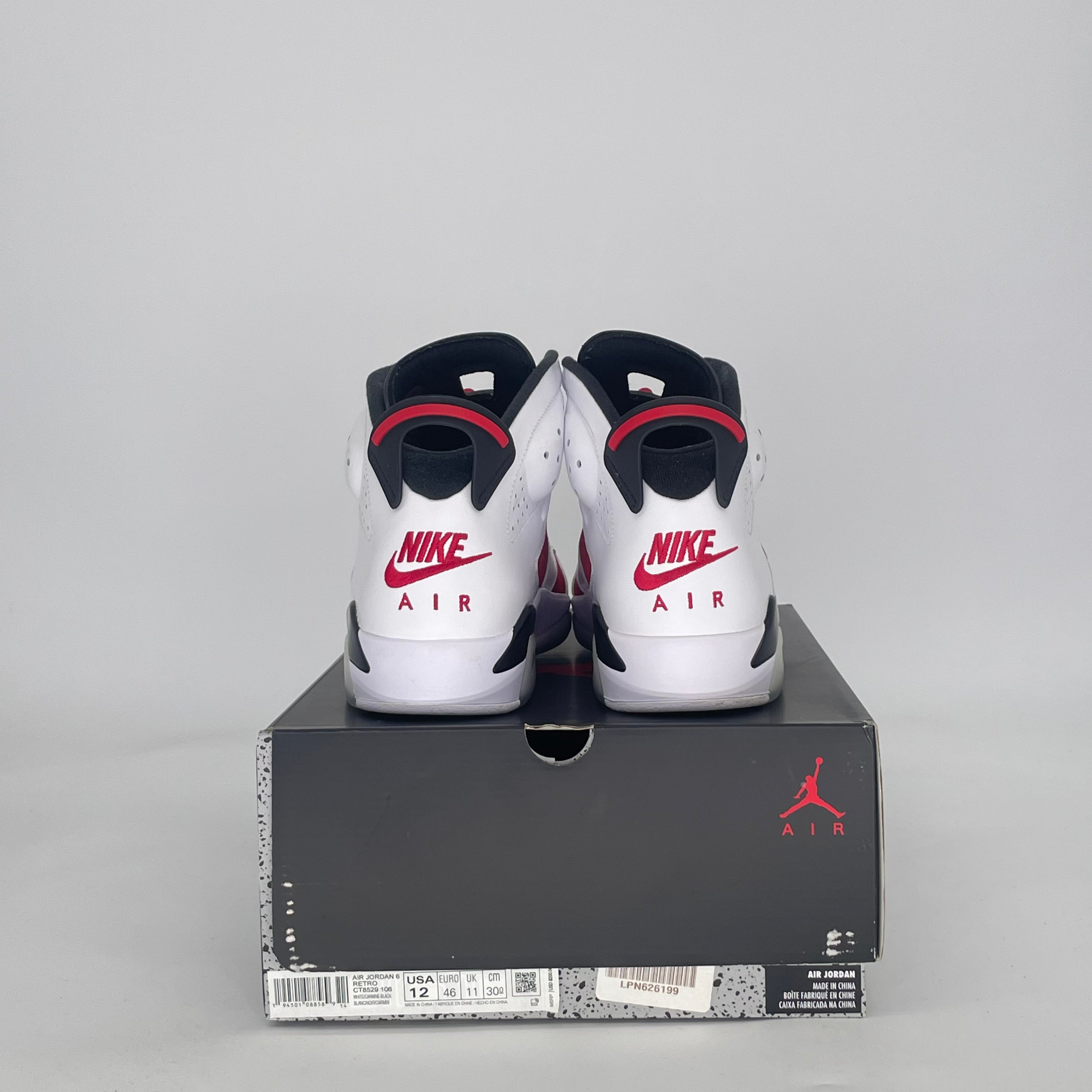 AIR JORDAN 6 CARMINE (2021) CT8529-106 SIZE 12/13.5W