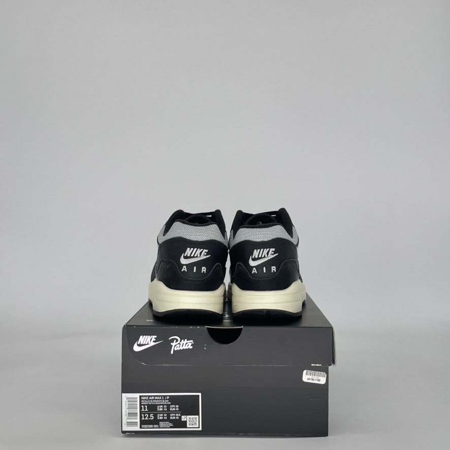 NIKE AIR MAX 1 PATTA WAVES BLACK (WITH BRACELET) DQ0299-001 SIZE 11/12.5W