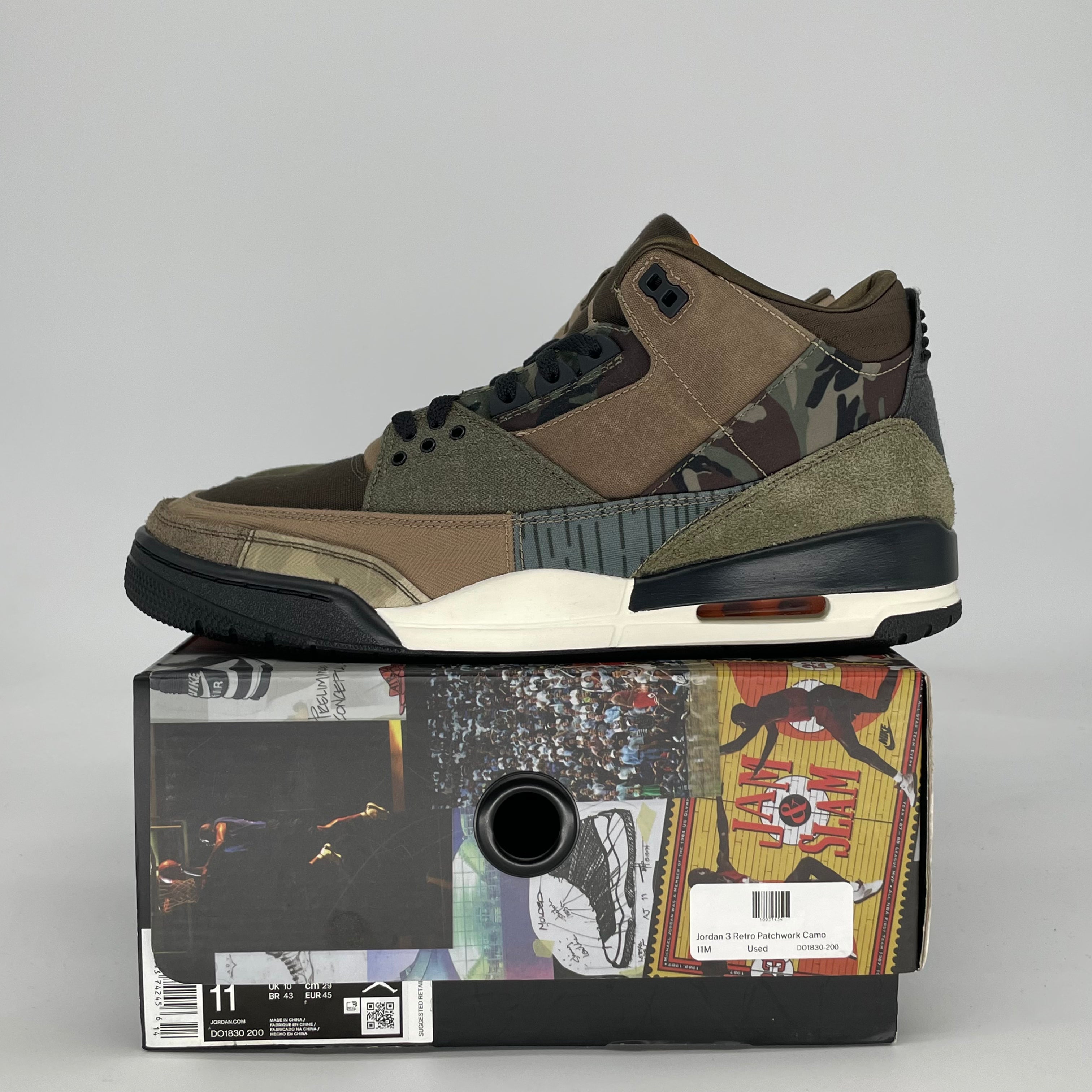 AIR JORDAN 3 PATCHWORK CAMO DO1830-200 SIZE 11/12.5W