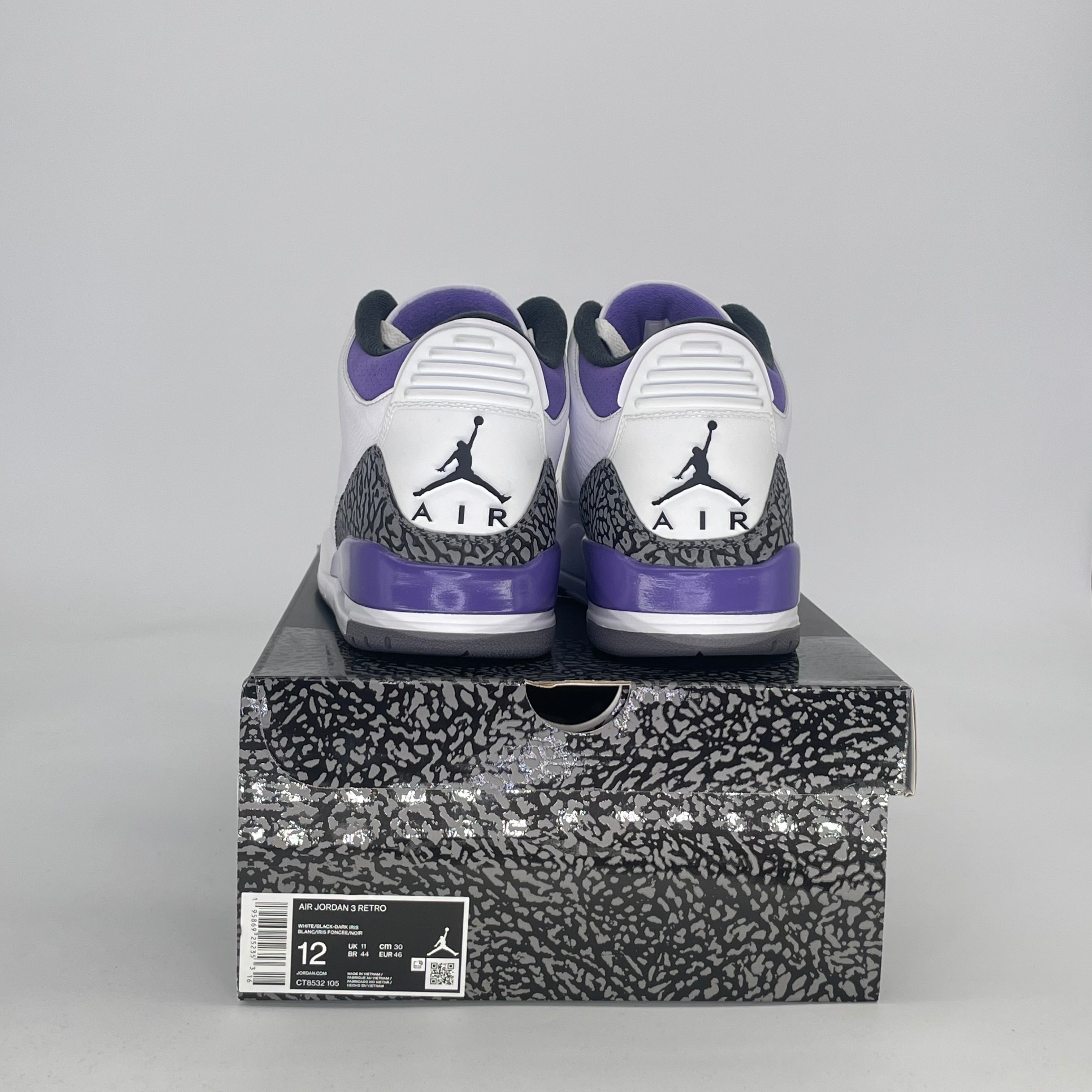 AIR JORDAN 3 DARK IRIS CT8532-105 SIZE 12/13.5W