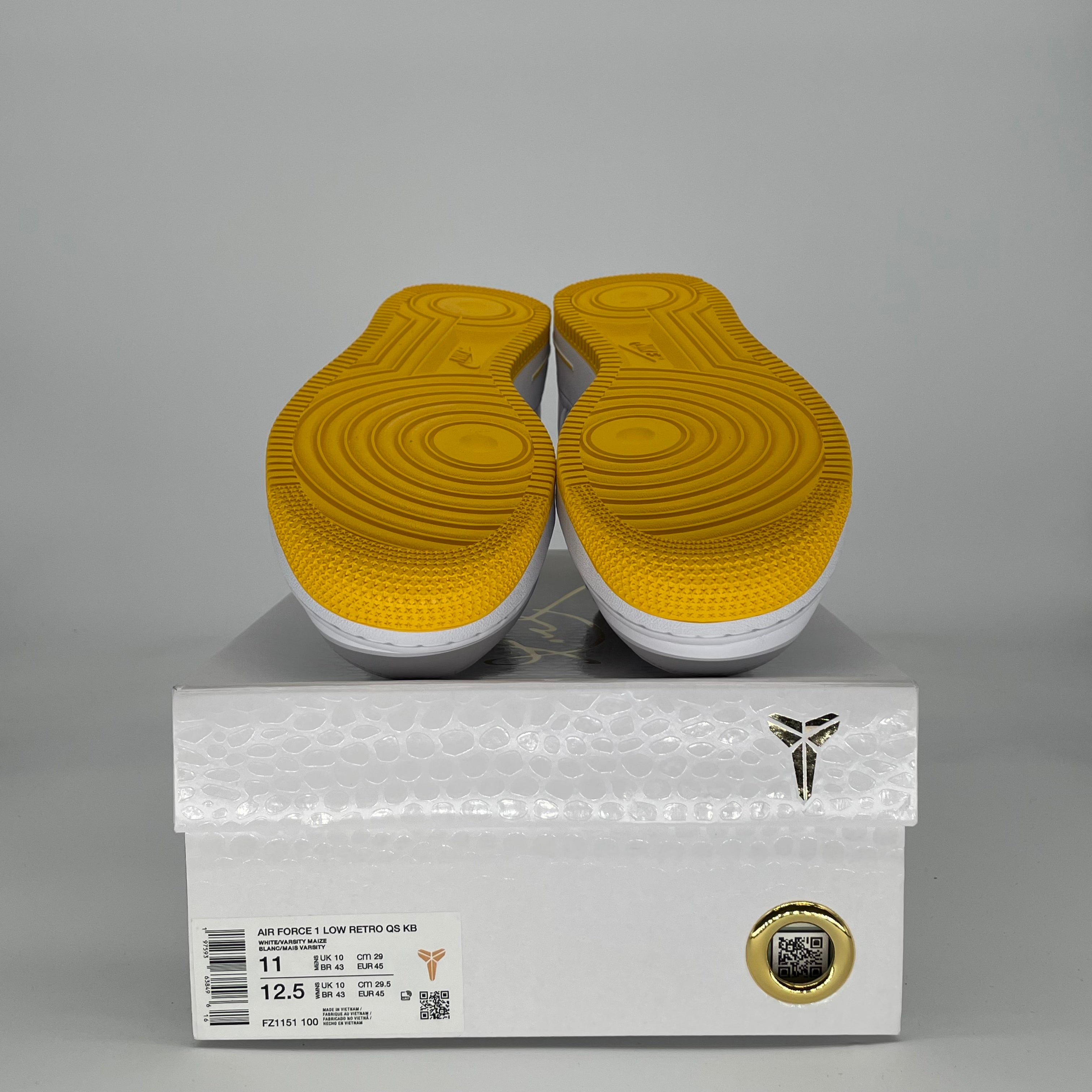 NIKE AIR FORCE 1 LOW KOBE BRYANT LAKERS HOME FZ1151-100 SIZE 11/12.5W