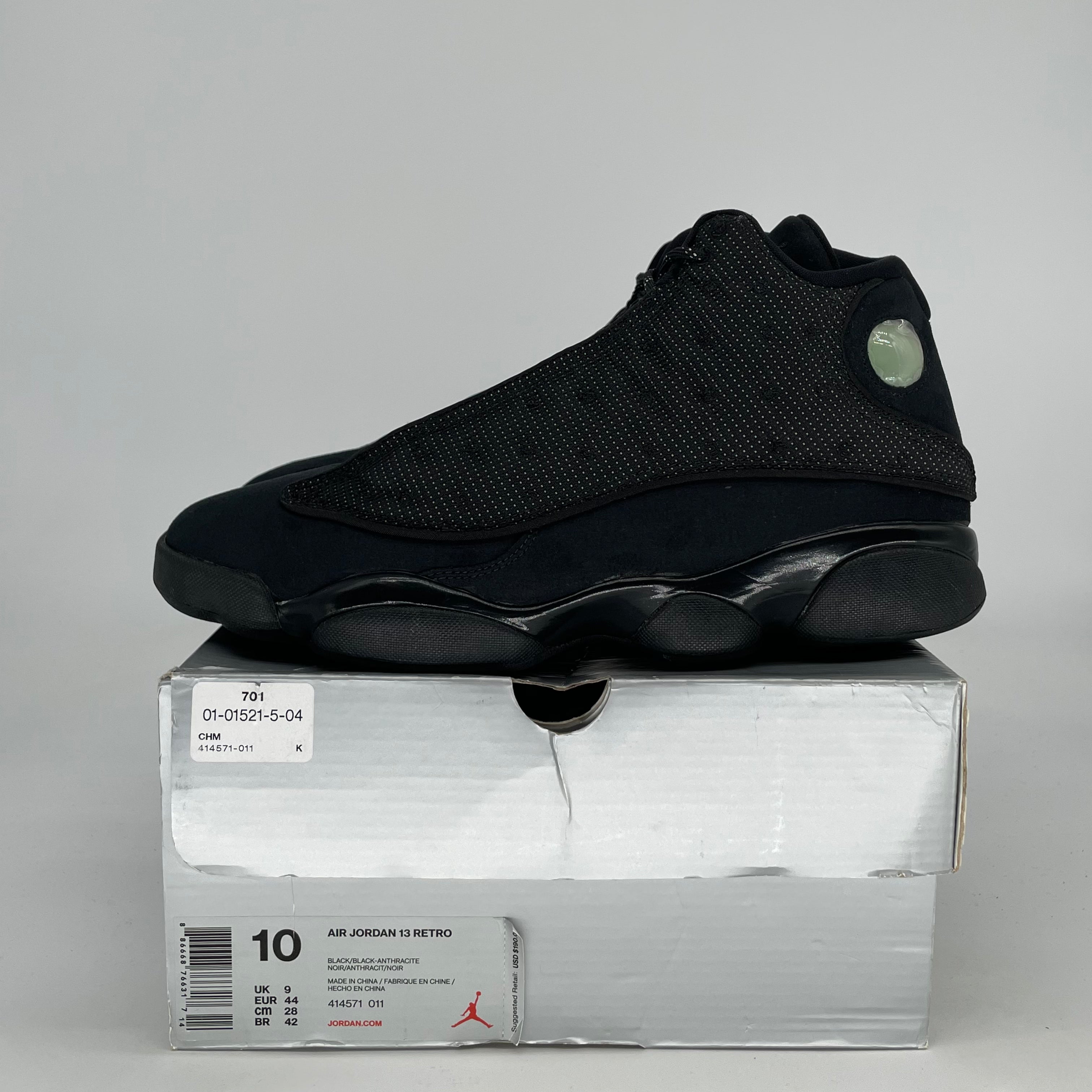 AIR JORDAN 13 BLACK CAT 414571-001 SIZE 10/11.5W