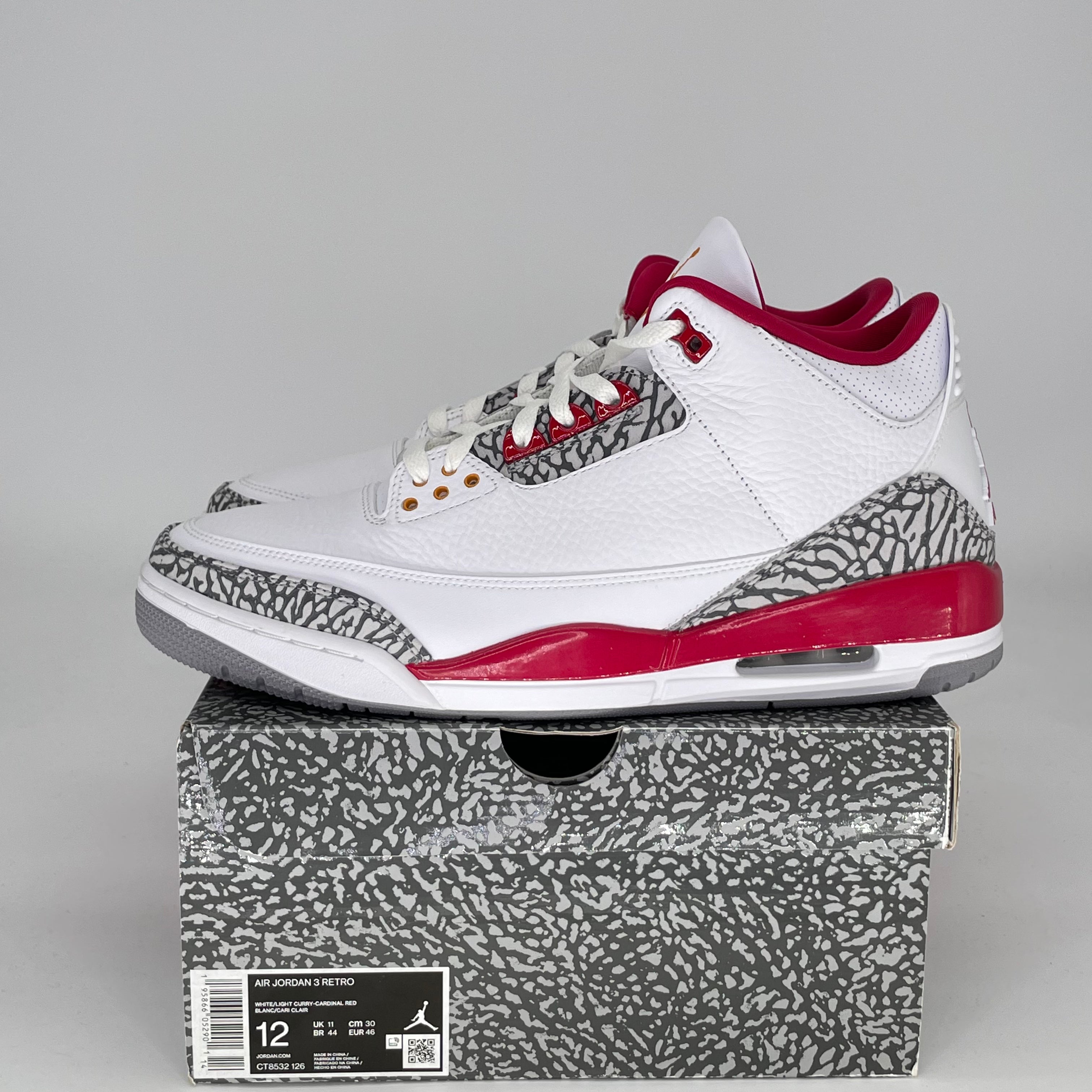 Air Jordan 3 Cardinal Red CT8532-126 Size 12/13.5W 