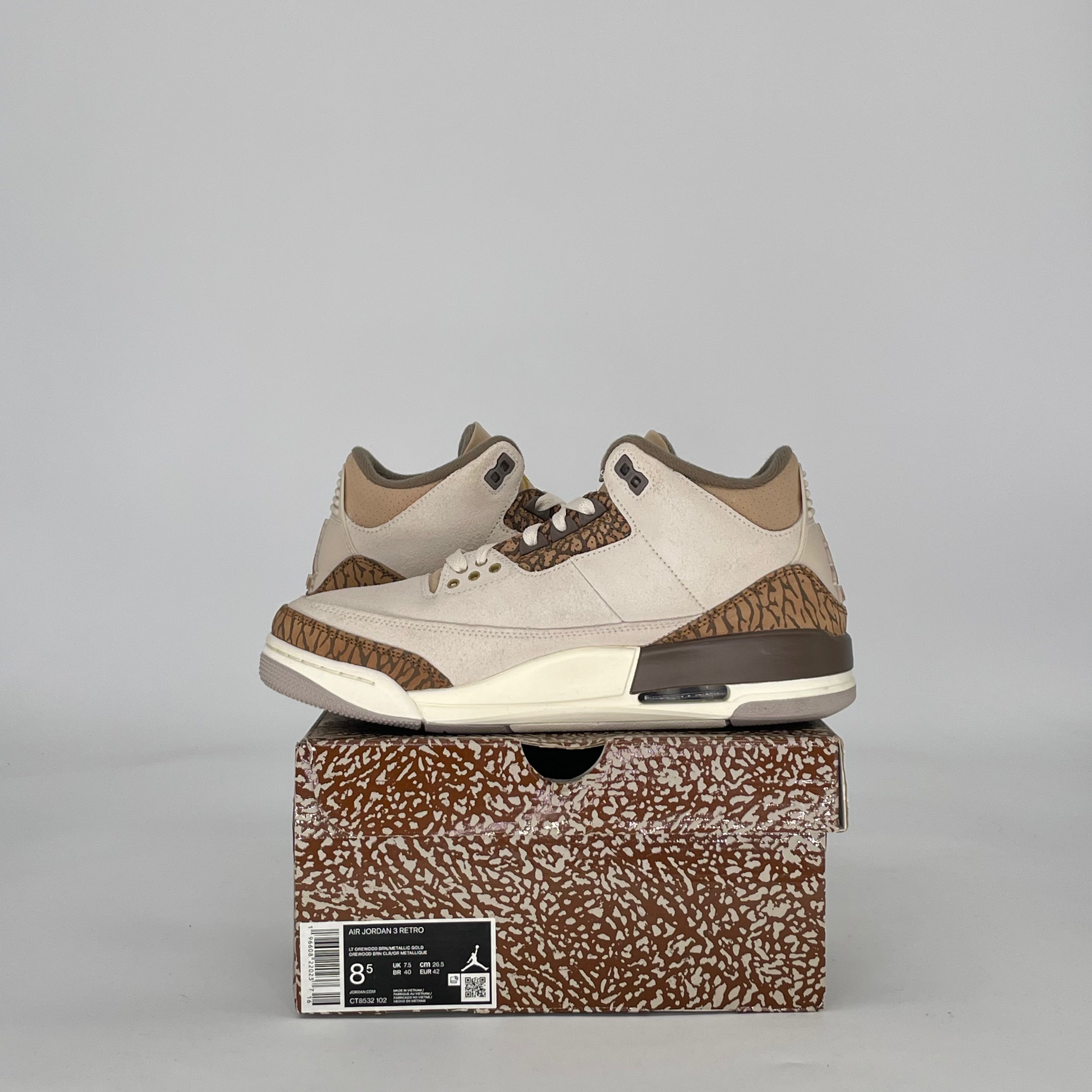 AIR JORDAN 3 PALOMINO CT8532-102 SIZE 8.5/10W