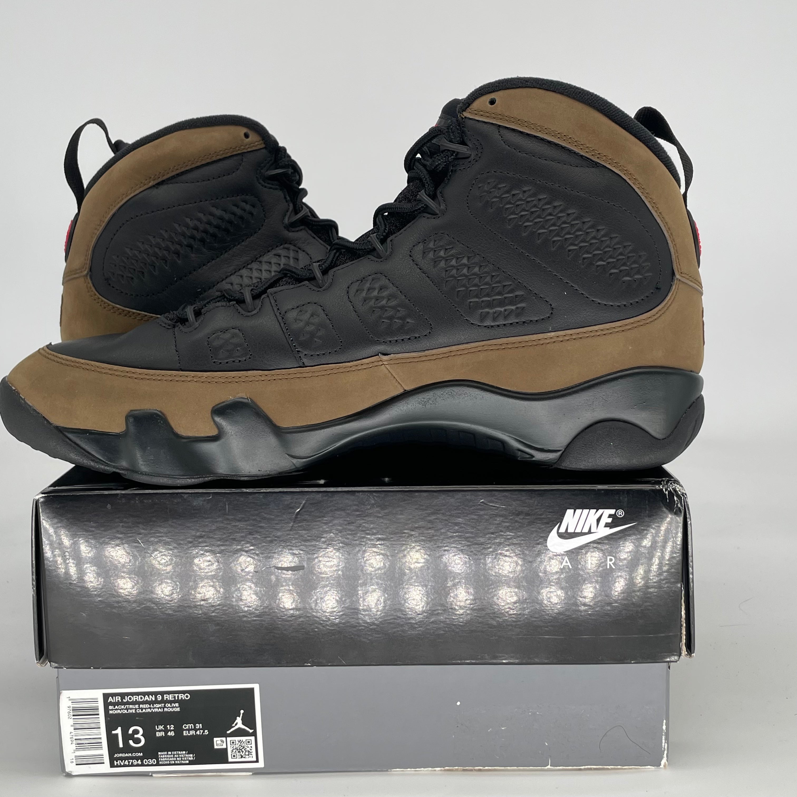 AIR JORDAN 9 OLIVE HV4794-030 SIZE 13/14.5W