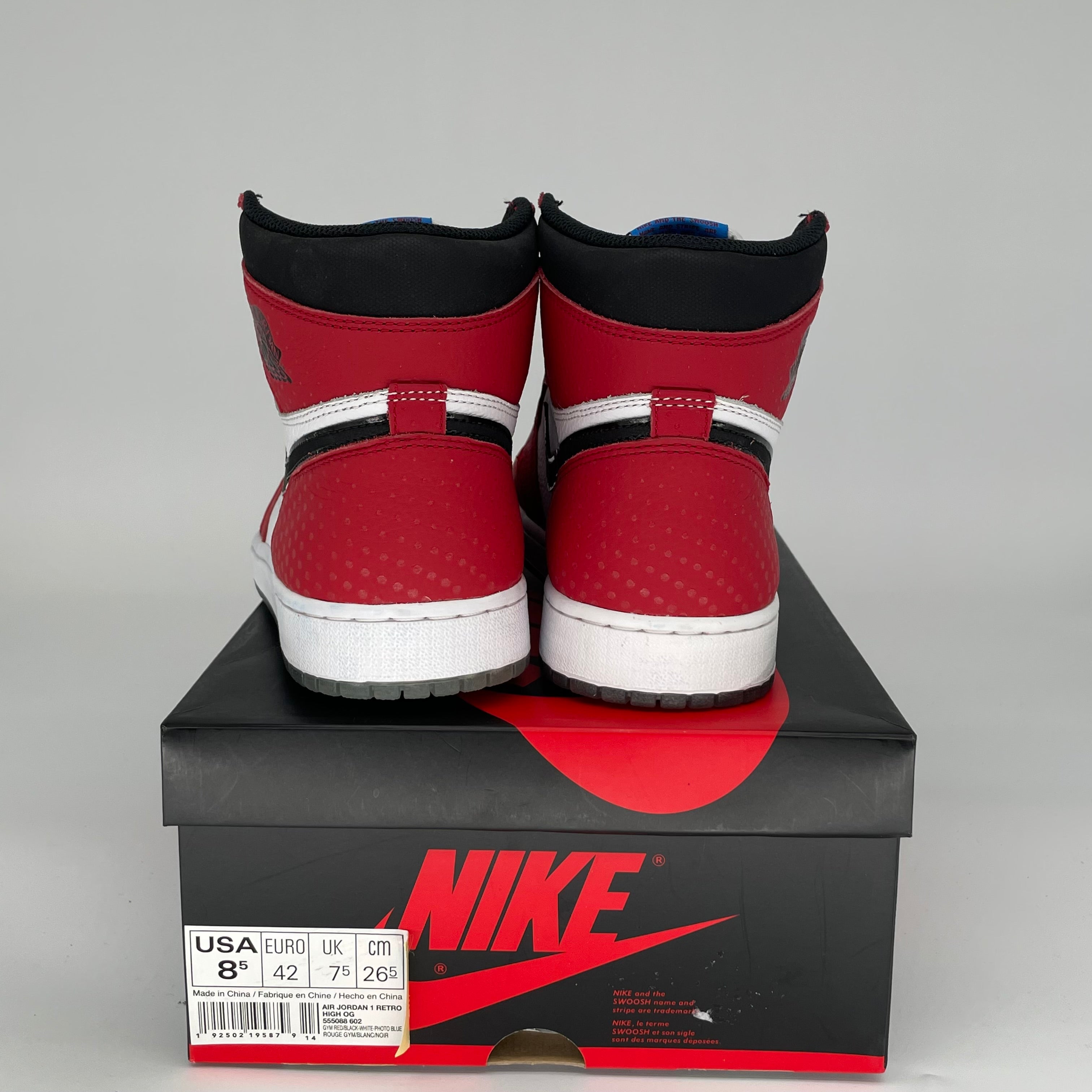 AIR JORDAN 1 SPIDER MAN ORIGIN STORY SIZE 8.5 555088-602
