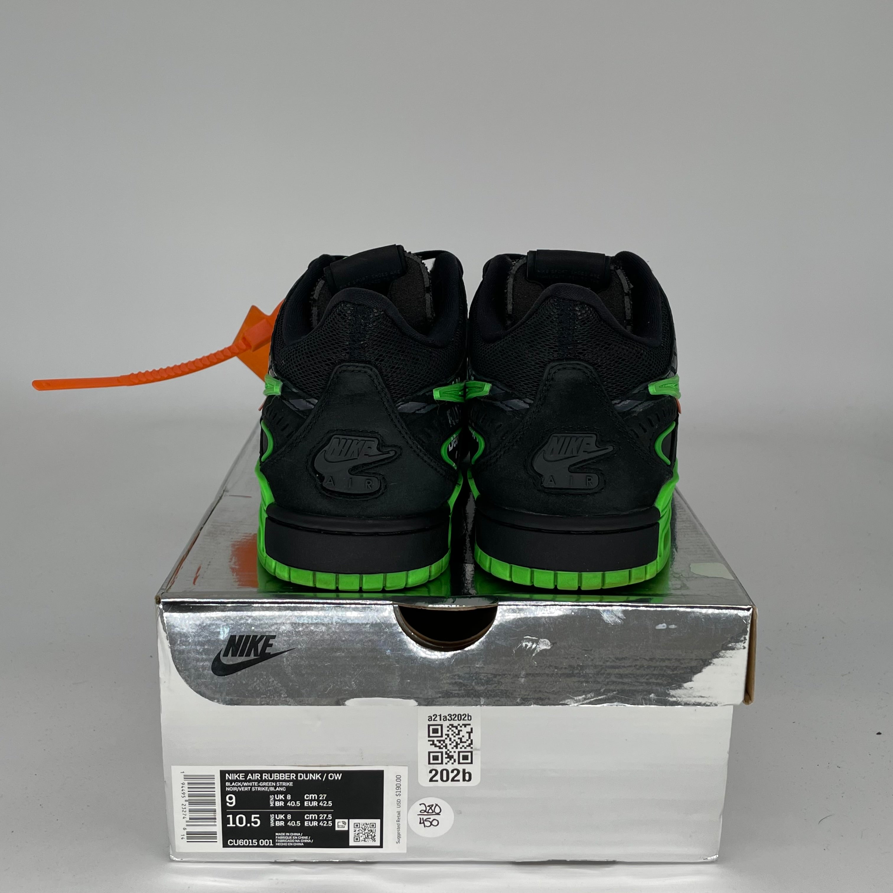 NIKE AIR RUBBER DUNK OFF WHITE GREEN STRIKE SIZE 9 CU6015-001