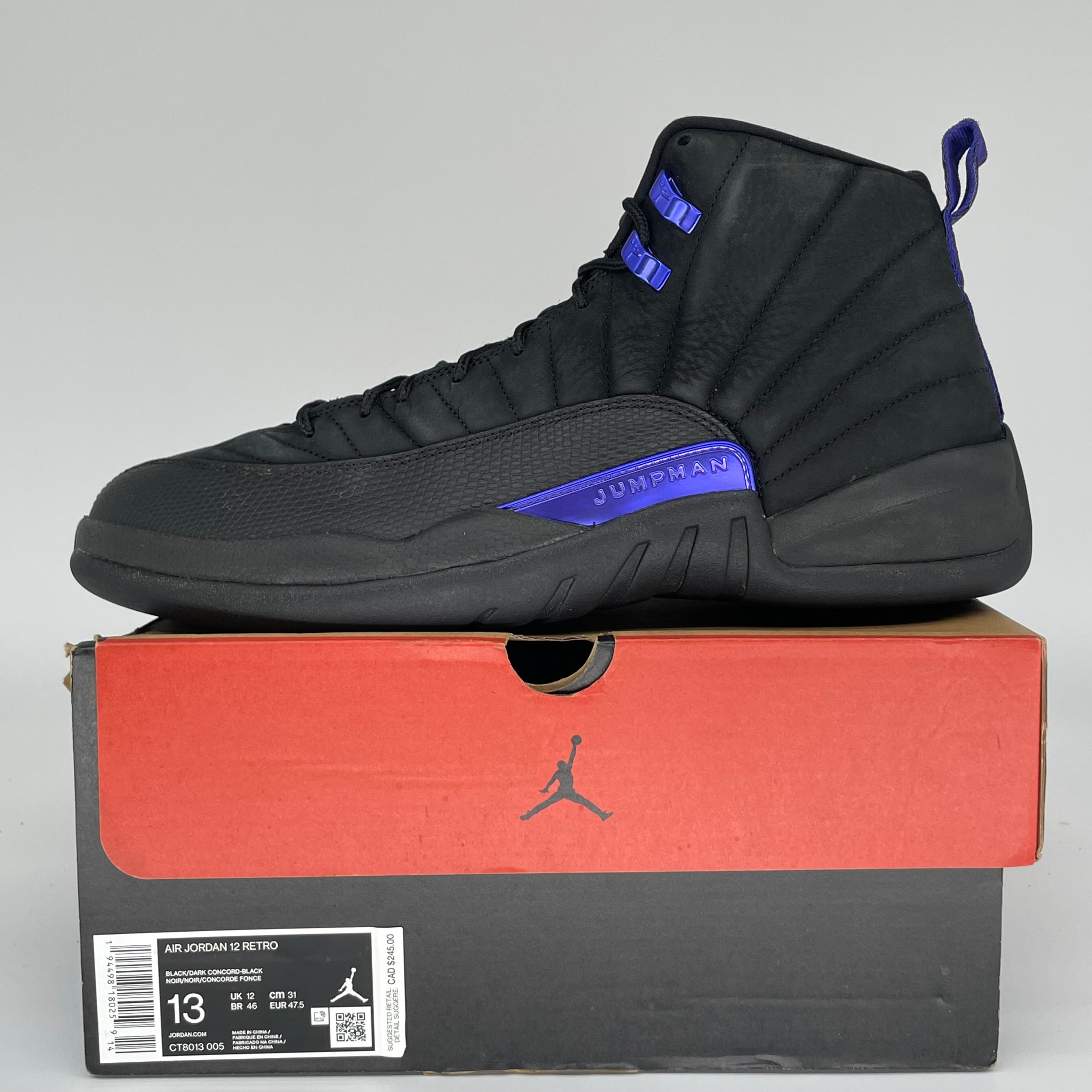 AIR JORDAN 12 DARK CONCORD SIZE 13 CT8013-005