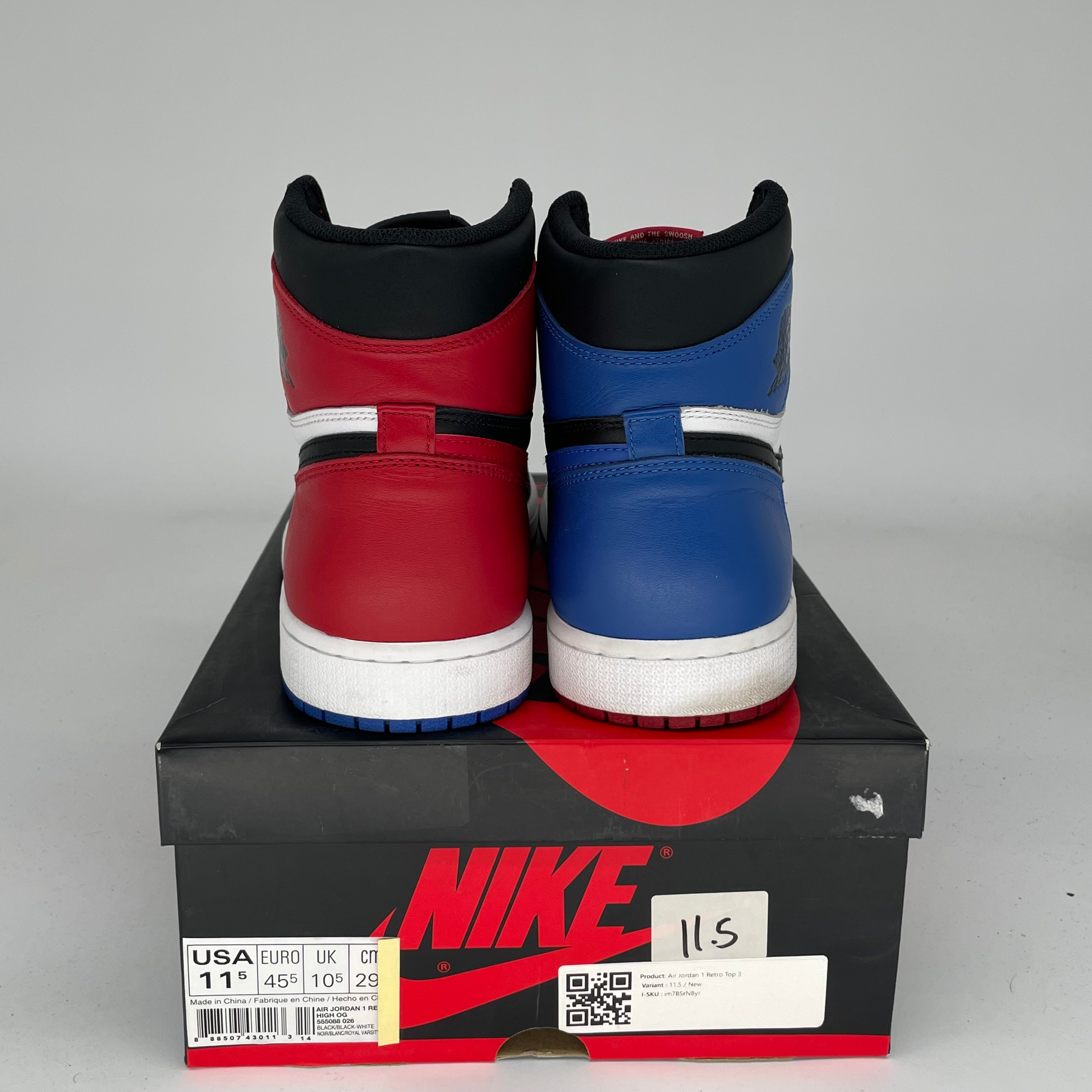 AIR JORDAN 1 TOP 3 SIZE 11.5 555088-026