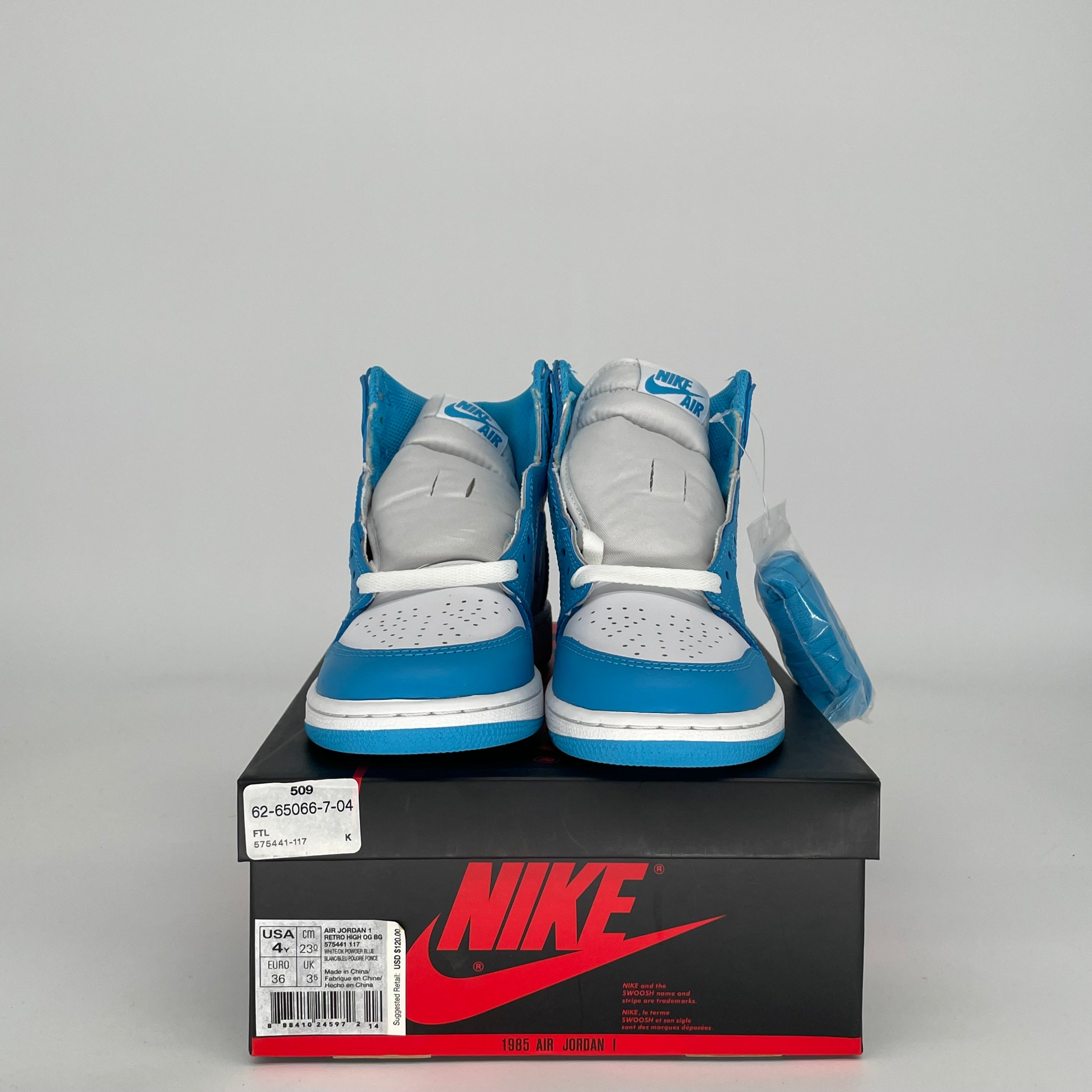 AIR JORDAN 1 UNC SIZE 4Y 575441-117