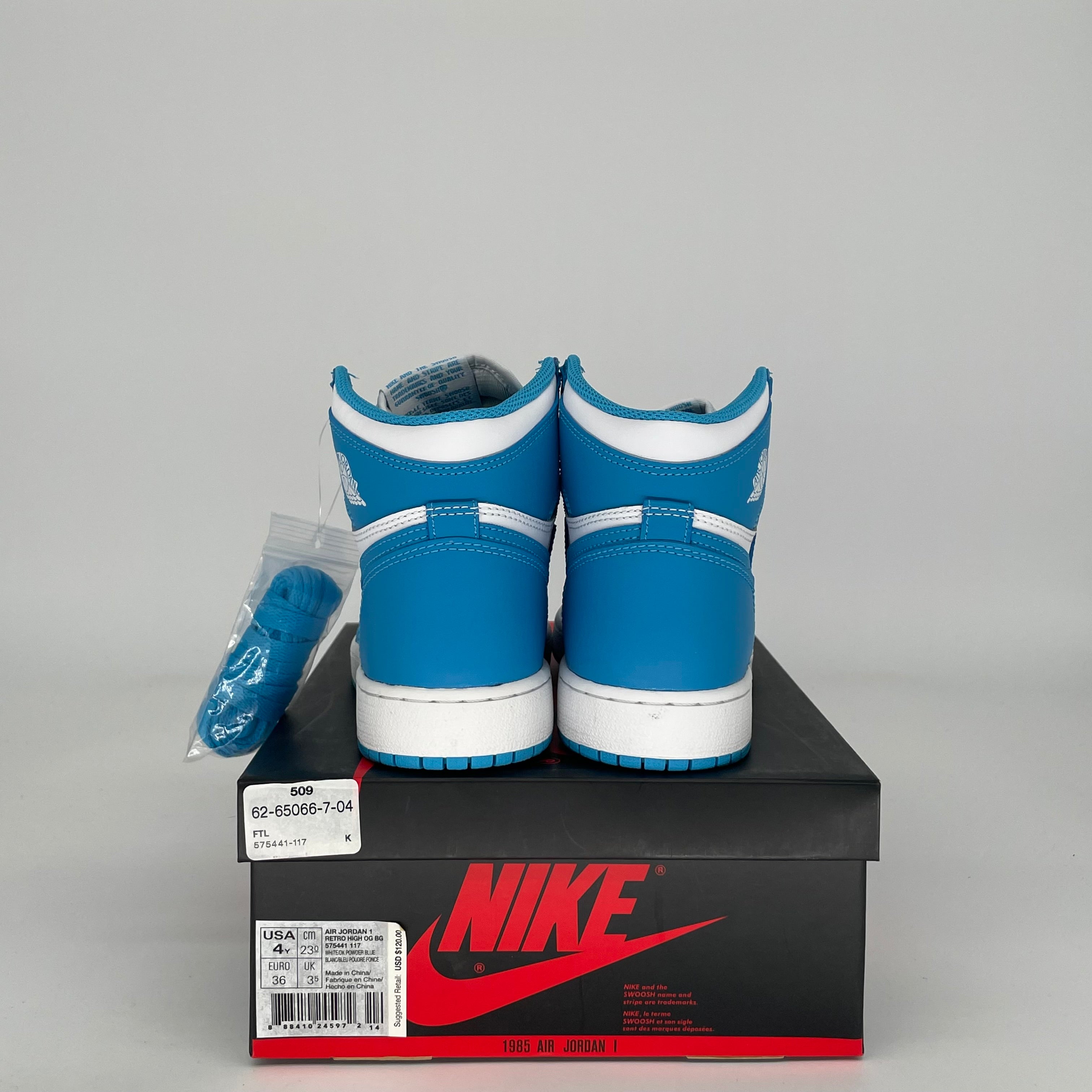 AIR JORDAN 1 UNC SIZE 4Y 575441-117