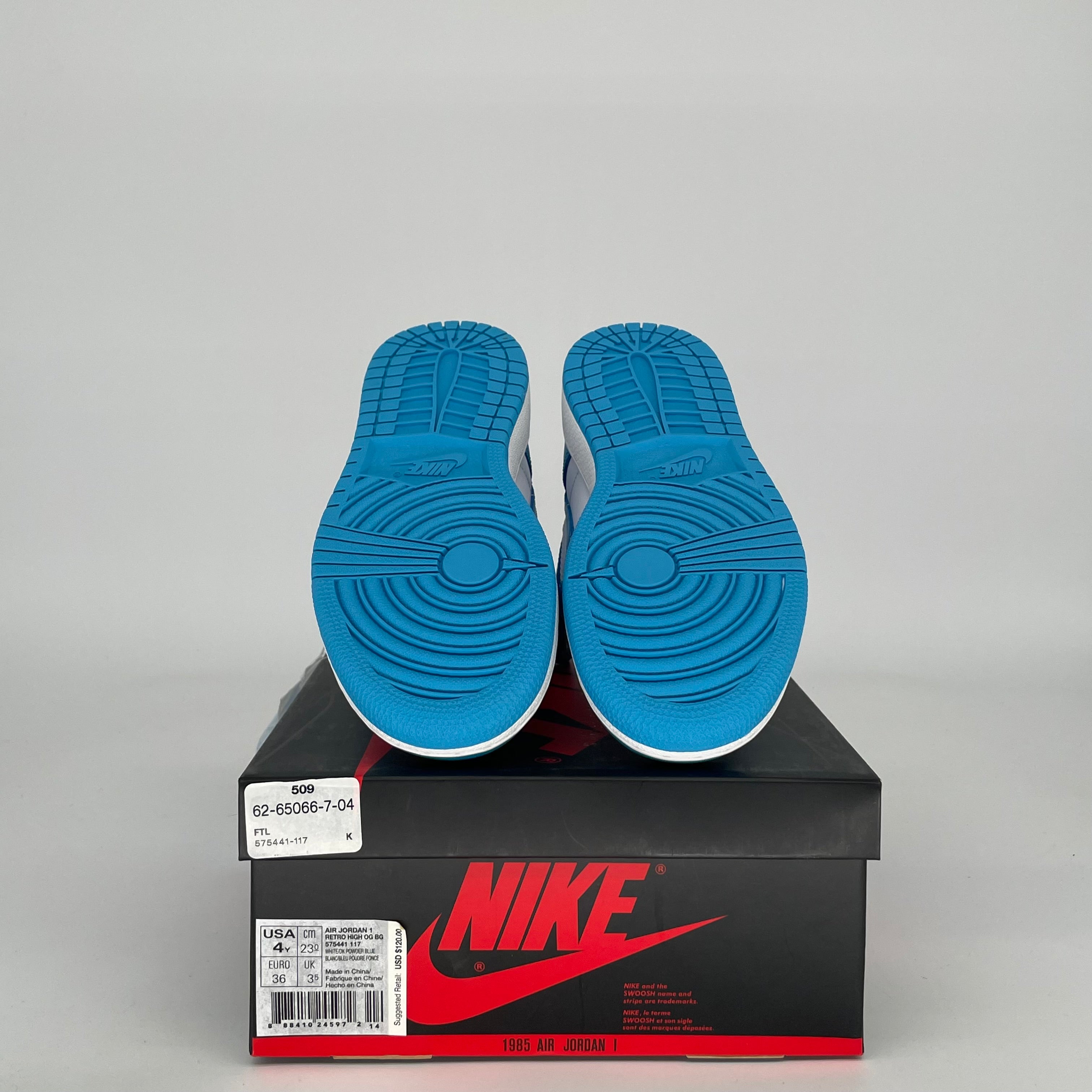 AIR JORDAN 1 UNC SIZE 4Y 575441-117