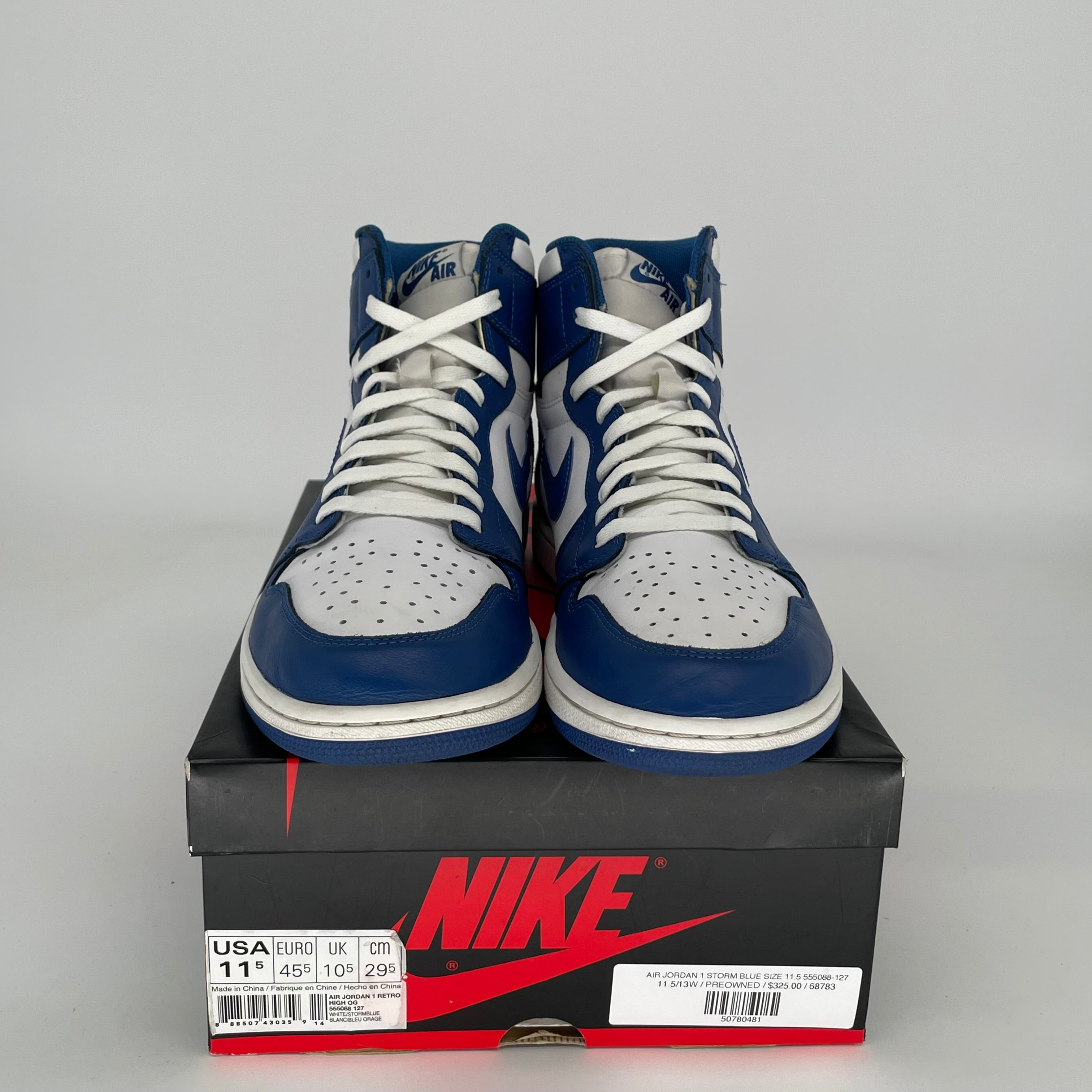 AIR JORDAN 1 STORM BLUE SIZE 11.5 555088-127